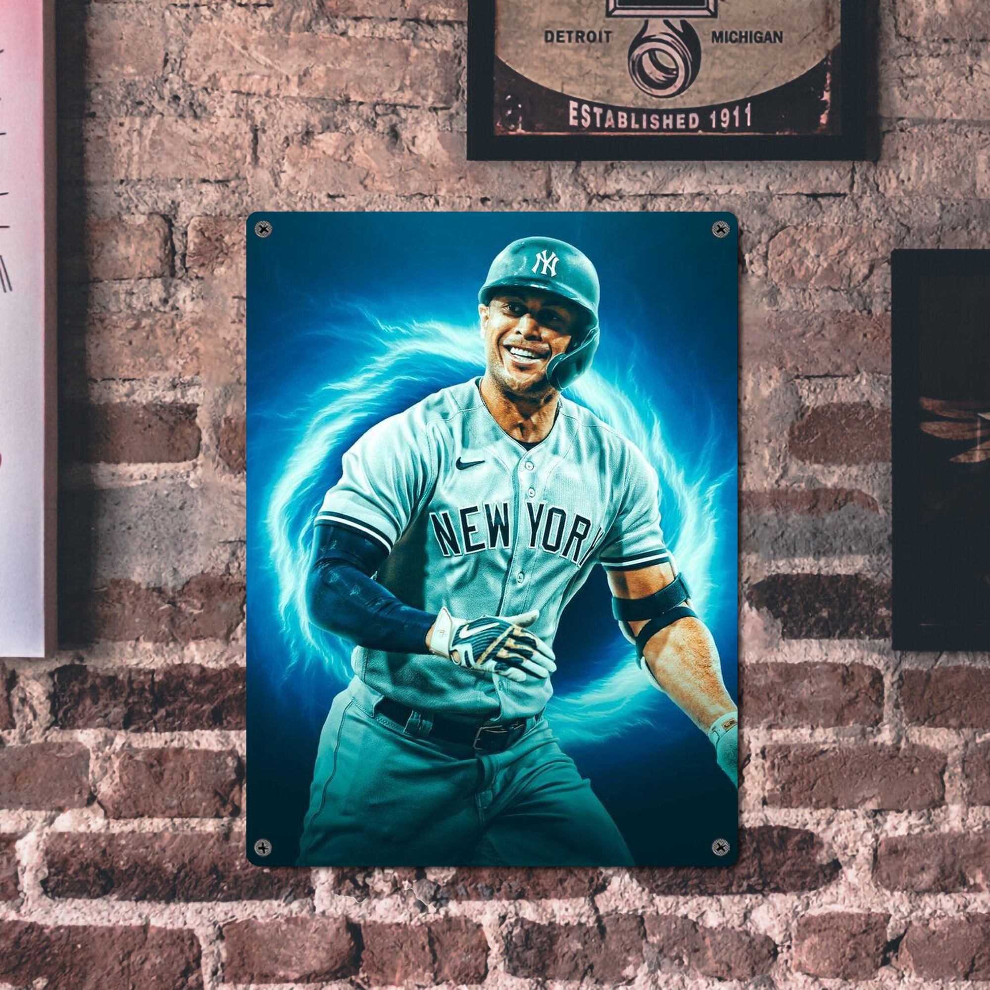 Giancarlo Stanton 35 Vintage Metal Tin Sign 12x16inch – Retro Wall Art Decor For Home, Bar, Kitchen, Bedroom, Office – Durable Iron Sheet Poster, Easy To Hang, Full-Color Printing