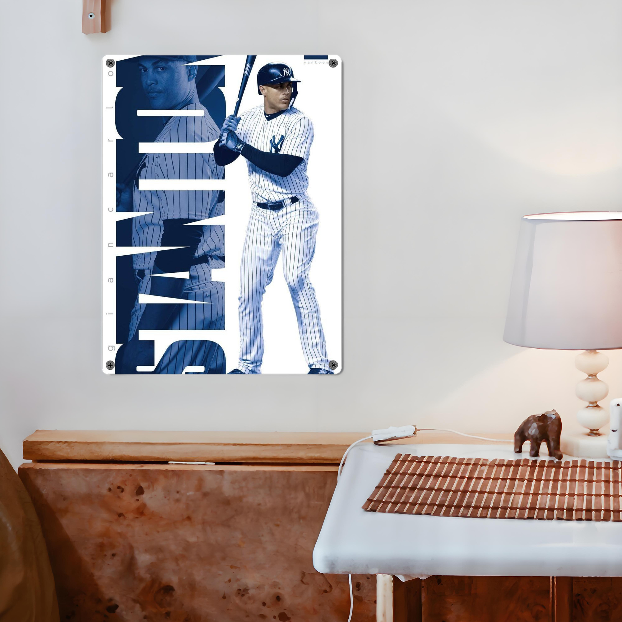 Giancarlo Stanton 34 Vintage Metal Tin Sign 12x16inch – Retro Wall Art Decor For Home, Bar, Kitchen, Bedroom, Office – Durable Iron Sheet Poster, Easy To Hang, Full-Color Printing