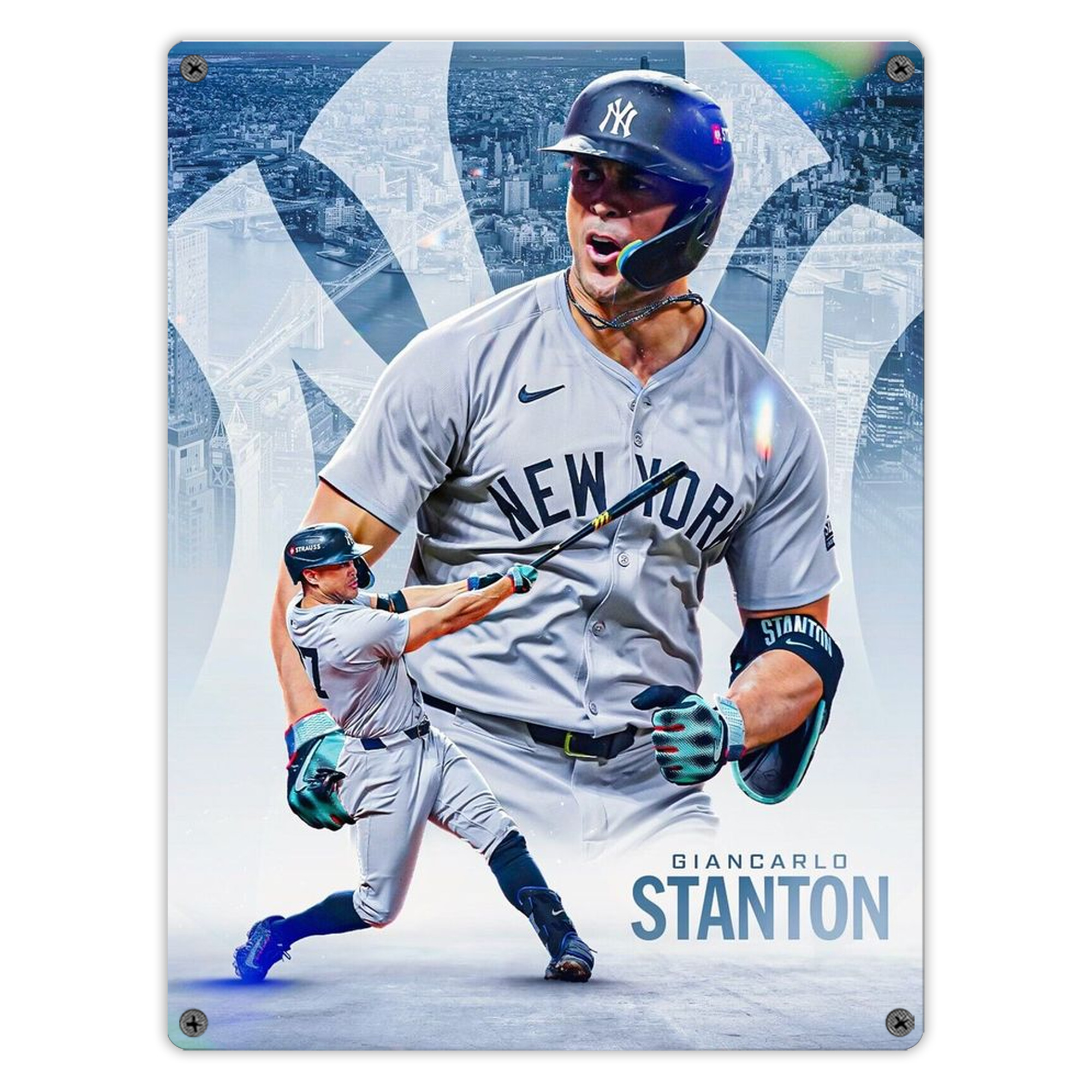 Giancarlo Stanton 24 Vintage Metal Tin Sign 12x16inch – Retro Wall Art Decor For Home, Bar, Kitchen, Bedroom, Office – Durable Iron Sheet Poster, Easy To Hang, Full-Color Printing