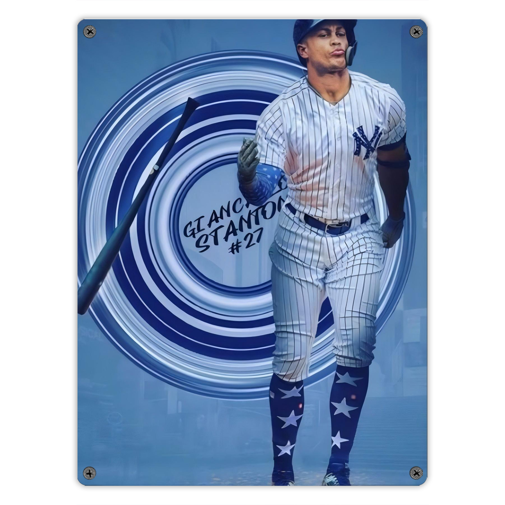 Giancarlo Stanton 16 Vintage Metal Tin Sign 12x16inch – Retro Wall Art Decor For Home, Bar, Kitchen, Bedroom, Office – Durable Iron Sheet Poster, Easy To Hang, Full-Color Printing