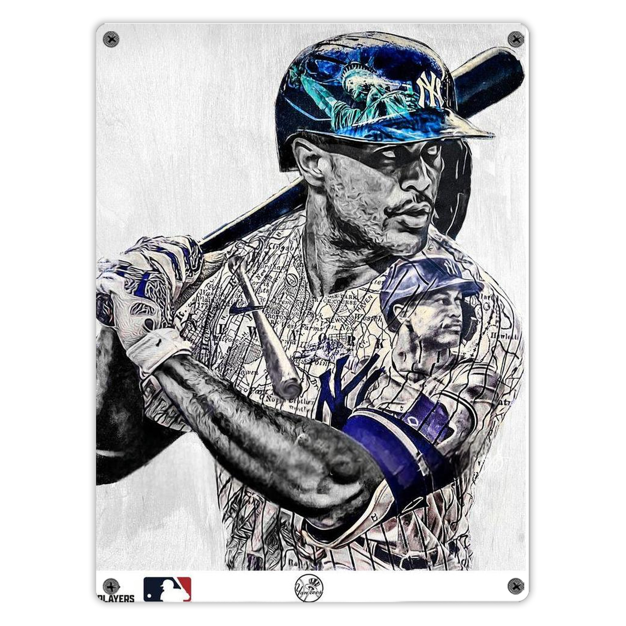 Giancarlo Stanton 28 Vintage Metal Tin Sign 12x16inch – Retro Wall Art Decor For Home, Bar, Kitchen, Bedroom, Office – Durable Iron Sheet Poster, Easy To Hang, Full-Color Printing