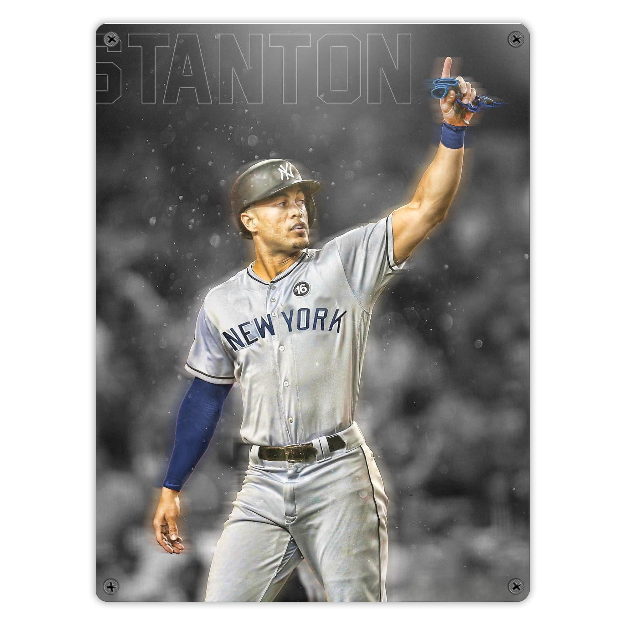 Giancarlo Stanton 25 Vintage Metal Tin Sign 12x16inch – Retro Wall Art Decor For Home, Bar, Kitchen, Bedroom, Office – Durable Iron Sheet Poster, Easy To Hang, Full-Color Printing