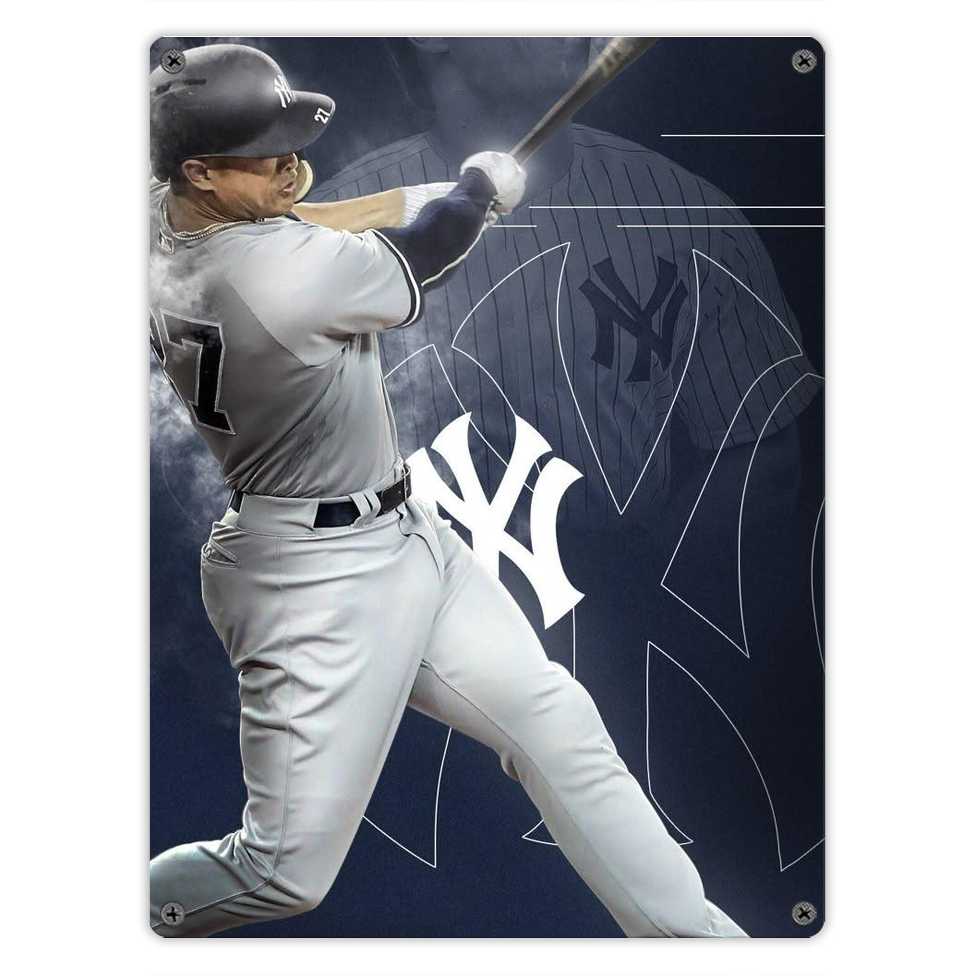 Giancarlo Stanton 27 Vintage Metal Tin Sign 12x16inch – Retro Wall Art Decor For Home, Bar, Kitchen, Bedroom, Office – Durable Iron Sheet Poster, Easy To Hang, Full-Color Printing