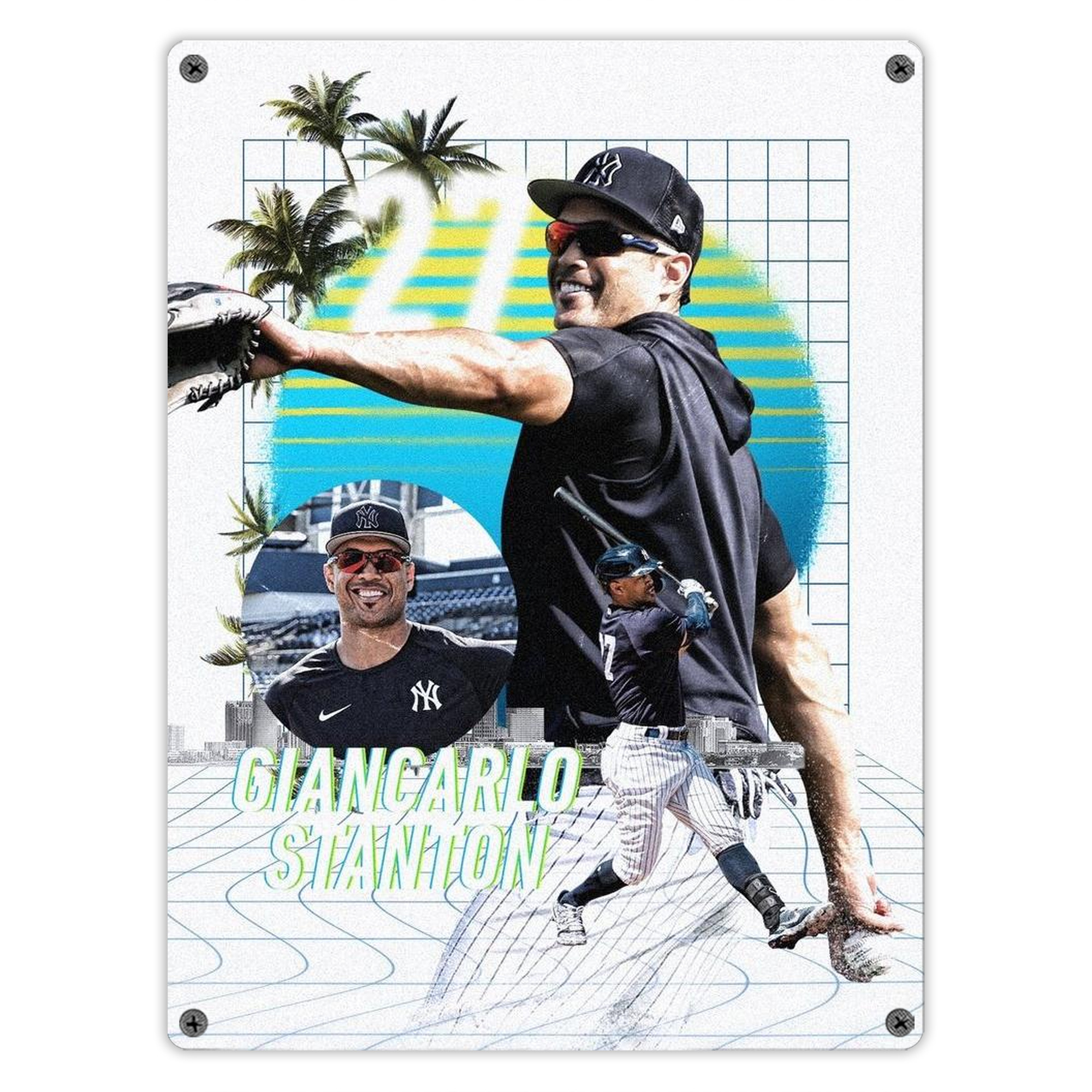 Giancarlo Stanton 30 Vintage Metal Tin Sign 12x16inch – Retro Wall Art Decor For Home, Bar, Kitchen, Bedroom, Office – Durable Iron Sheet Poster, Easy To Hang, Full-Color Printing