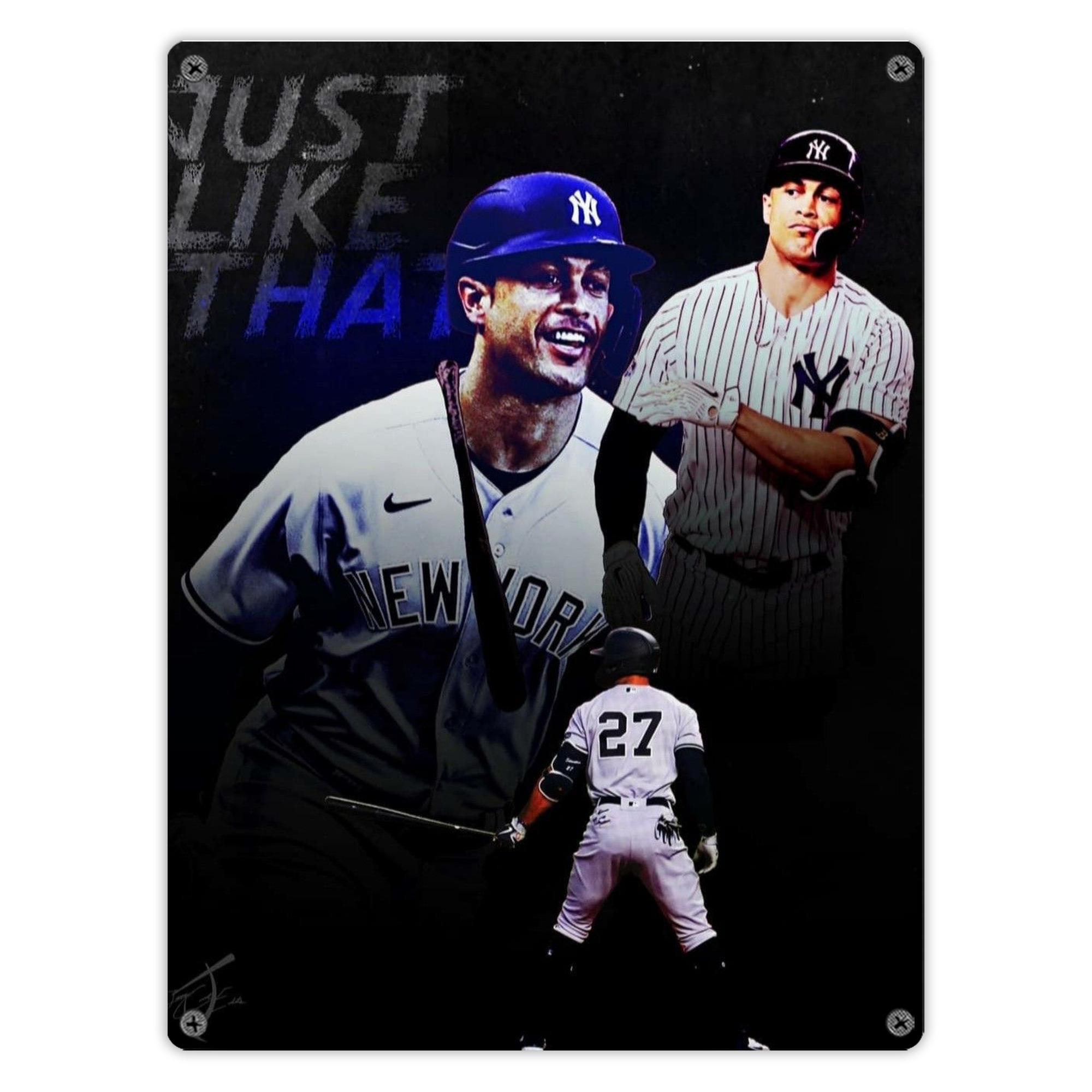 Giancarlo Stanton 36 Vintage Metal Tin Sign 12x16inch – Retro Wall Art Decor For Home, Bar, Kitchen, Bedroom, Office – Durable Iron Sheet Poster, Easy To Hang, Full-Color Printing