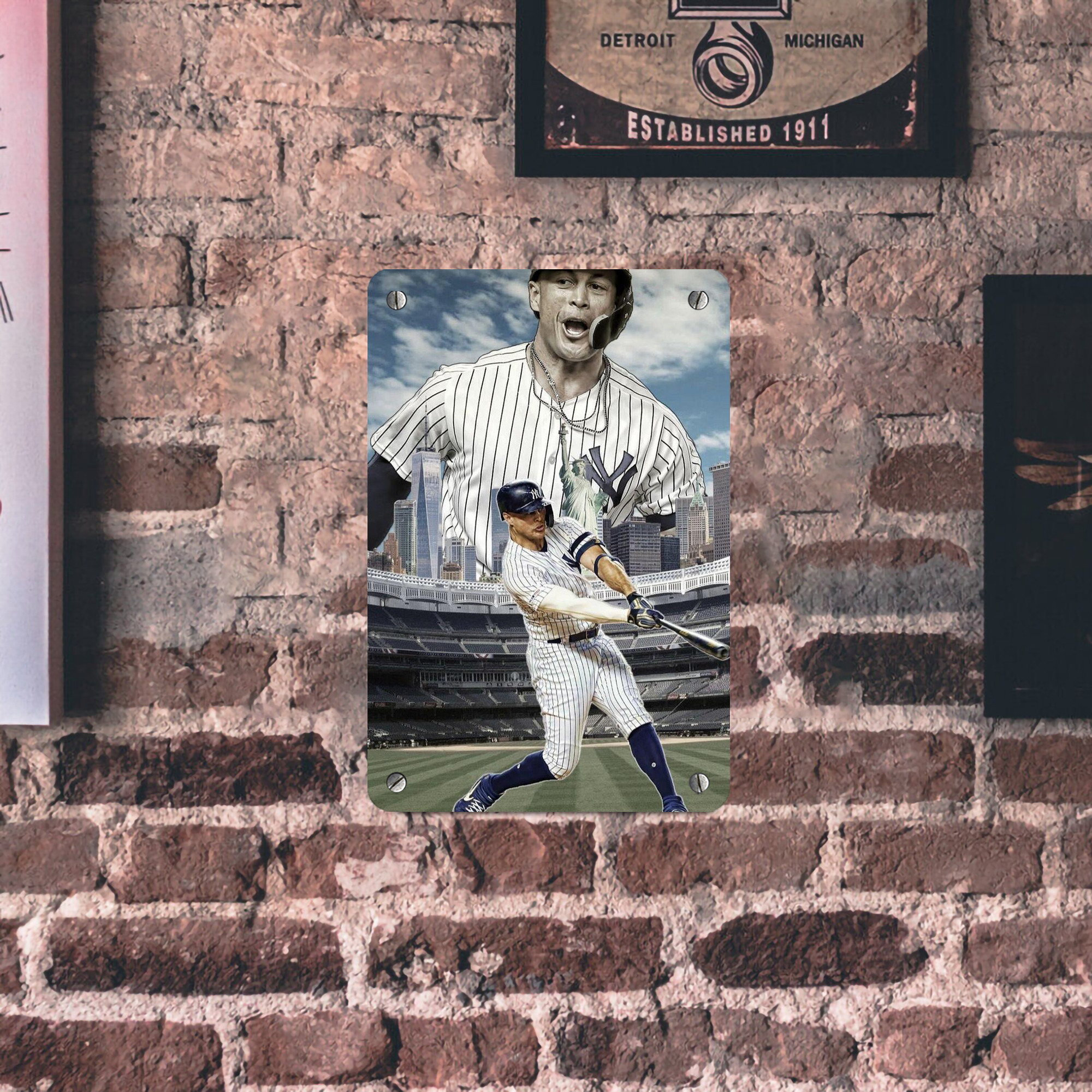 Giancarlo Stanton 14 Metal Tin Sign 8x12inch - High-Quality Full-Print Decorative Wall Art, Durable Rust-Resistant Metal Plaque For Living Room, Bedroom, Kitchen, Office, Bar Décor