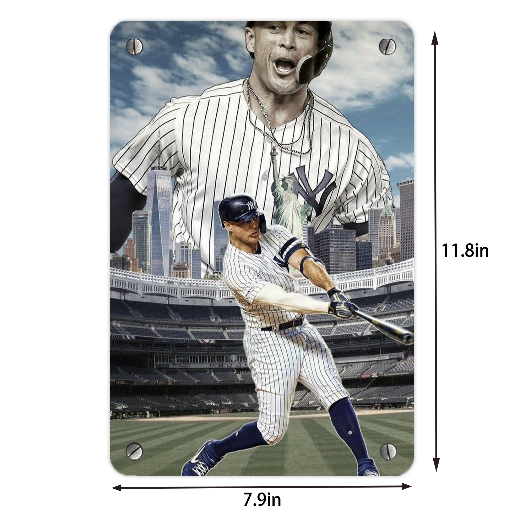 Giancarlo Stanton 14 Metal Tin Sign 8x12inch - High-Quality Full-Print Decorative Wall Art, Durable Rust-Resistant Metal Plaque For Living Room, Bedroom, Kitchen, Office, Bar Décor