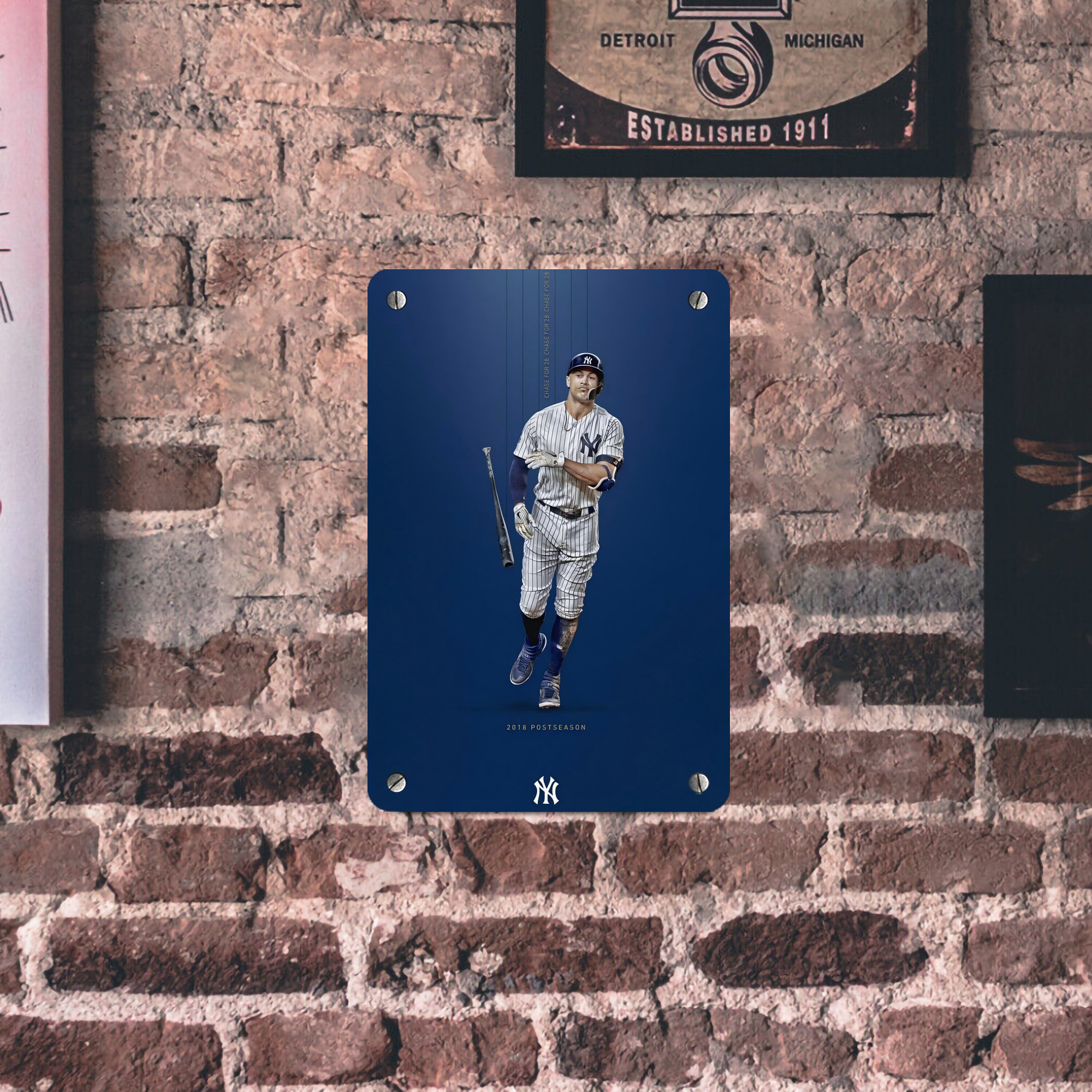 Giancarlo Stanton 12 Metal Tin Sign 8x12inch - High-Quality Full-Print Decorative Wall Art, Durable Rust-Resistant Metal Plaque For Living Room, Bedroom, Kitchen, Office, Bar Décor