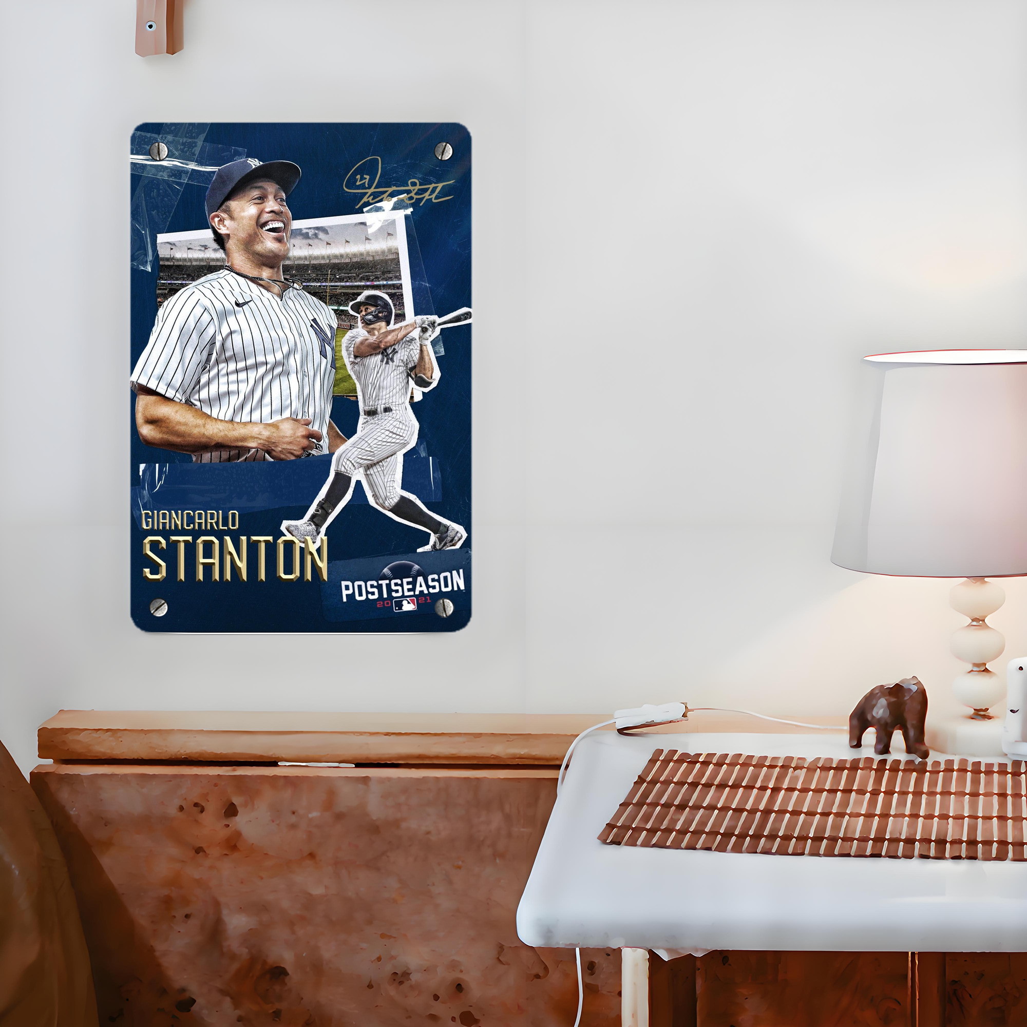 Giancarlo Stanton 18 Metal Tin Sign 8x12inch - High-Quality Full-Print Decorative Wall Art, Durable Rust-Resistant Metal Plaque For Living Room, Bedroom, Kitchen, Office, Bar Décor