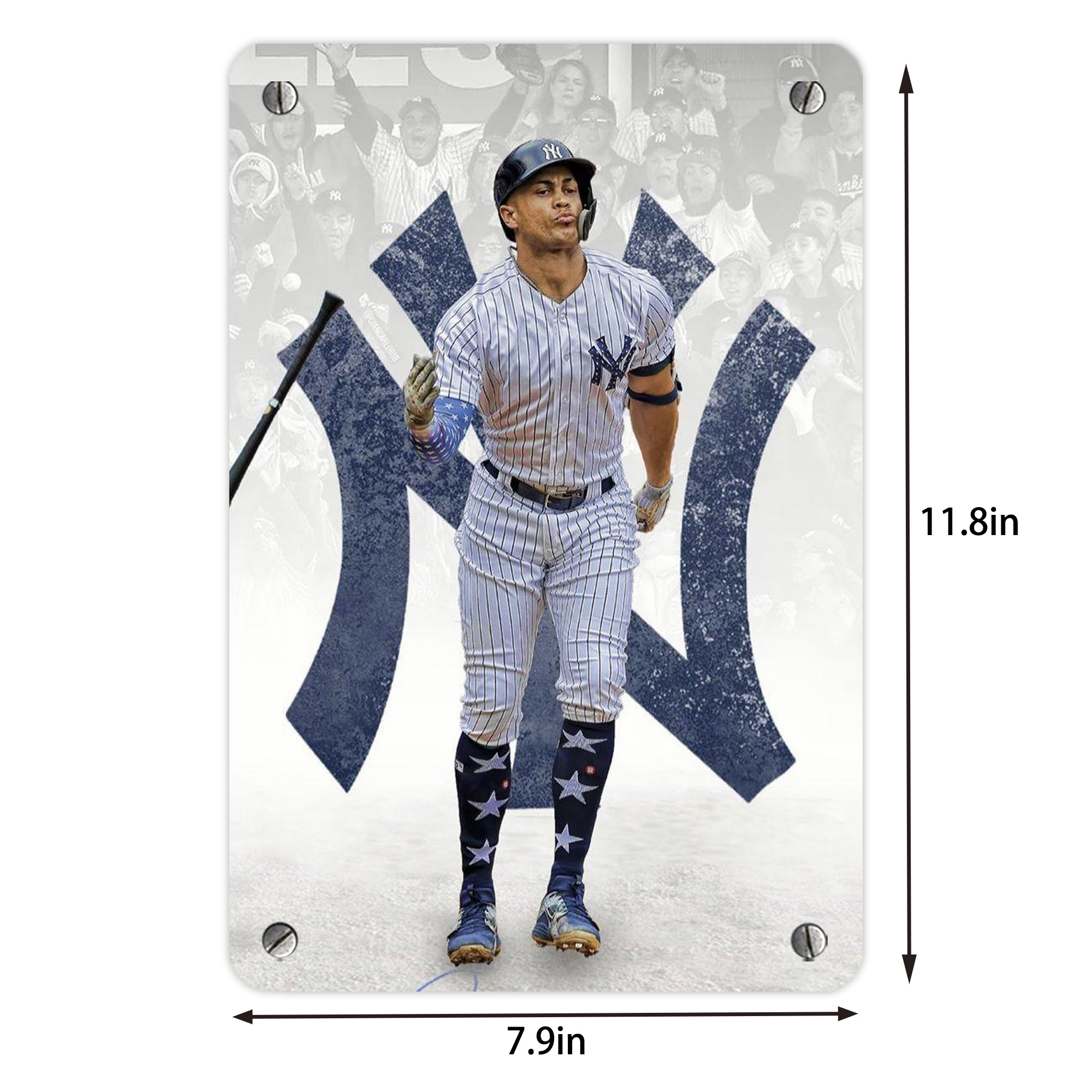 Giancarlo Stanton 15 Metal Tin Sign 8x12inch - High-Quality Full-Print Decorative Wall Art, Durable Rust-Resistant Metal Plaque For Living Room, Bedroom, Kitchen, Office, Bar Décor