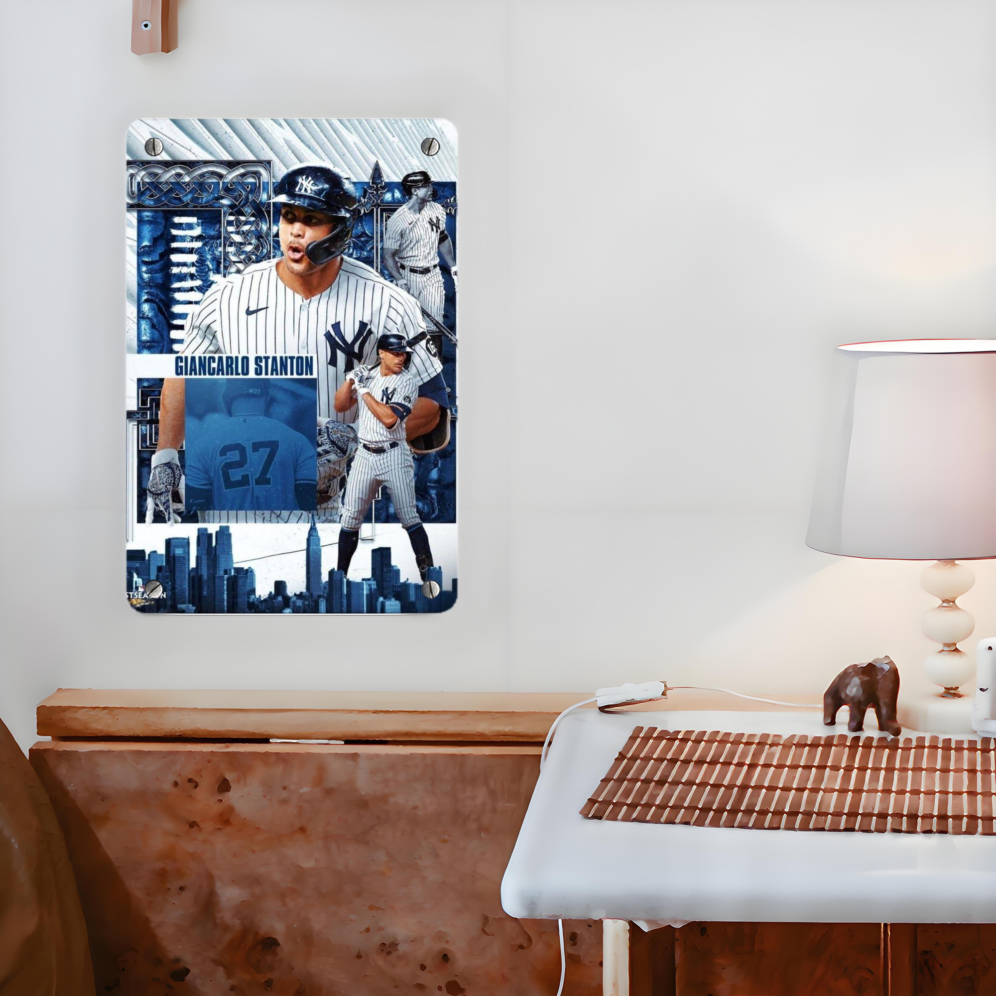 Giancarlo Stanton 17 Metal Tin Sign 8x12inch - High-Quality Full-Print Decorative Wall Art, Durable Rust-Resistant Metal Plaque For Living Room, Bedroom, Kitchen, Office, Bar Décor