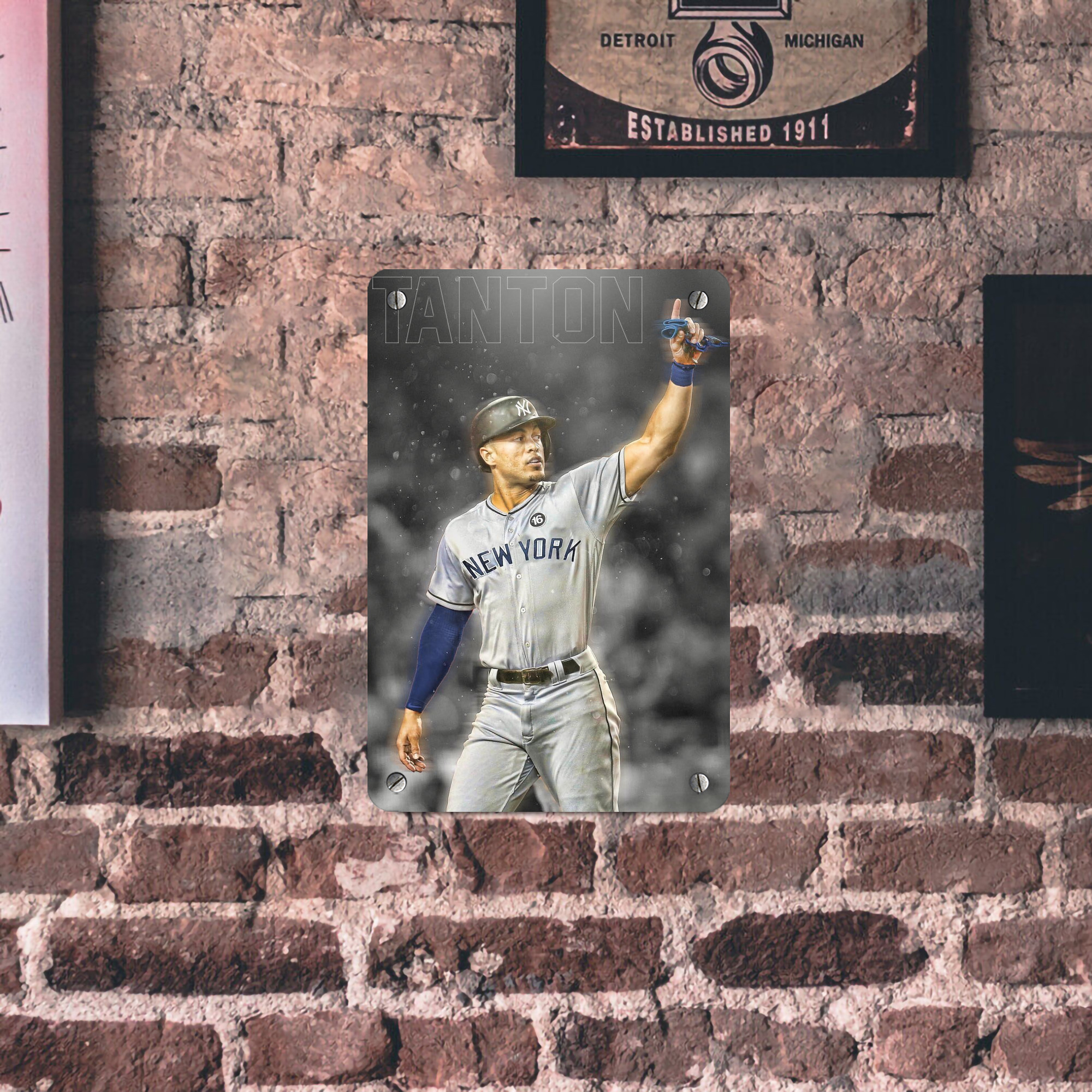 Giancarlo Stanton 25 Metal Tin Sign 8x12inch - High-Quality Full-Print Decorative Wall Art, Durable Rust-Resistant Metal Plaque For Living Room, Bedroom, Kitchen, Office, Bar Décor