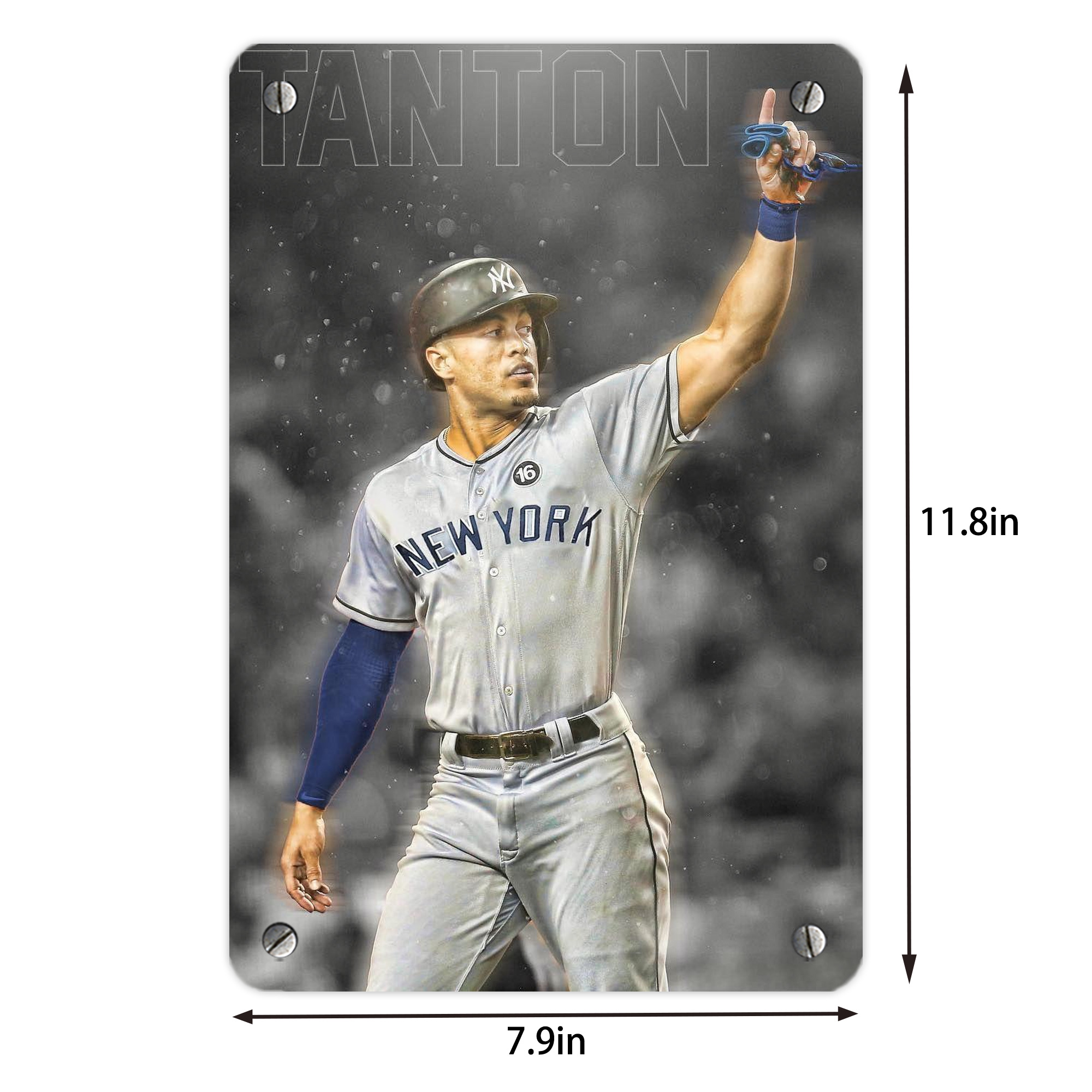 Giancarlo Stanton 25 Metal Tin Sign 8x12inch - High-Quality Full-Print Decorative Wall Art, Durable Rust-Resistant Metal Plaque For Living Room, Bedroom, Kitchen, Office, Bar Décor