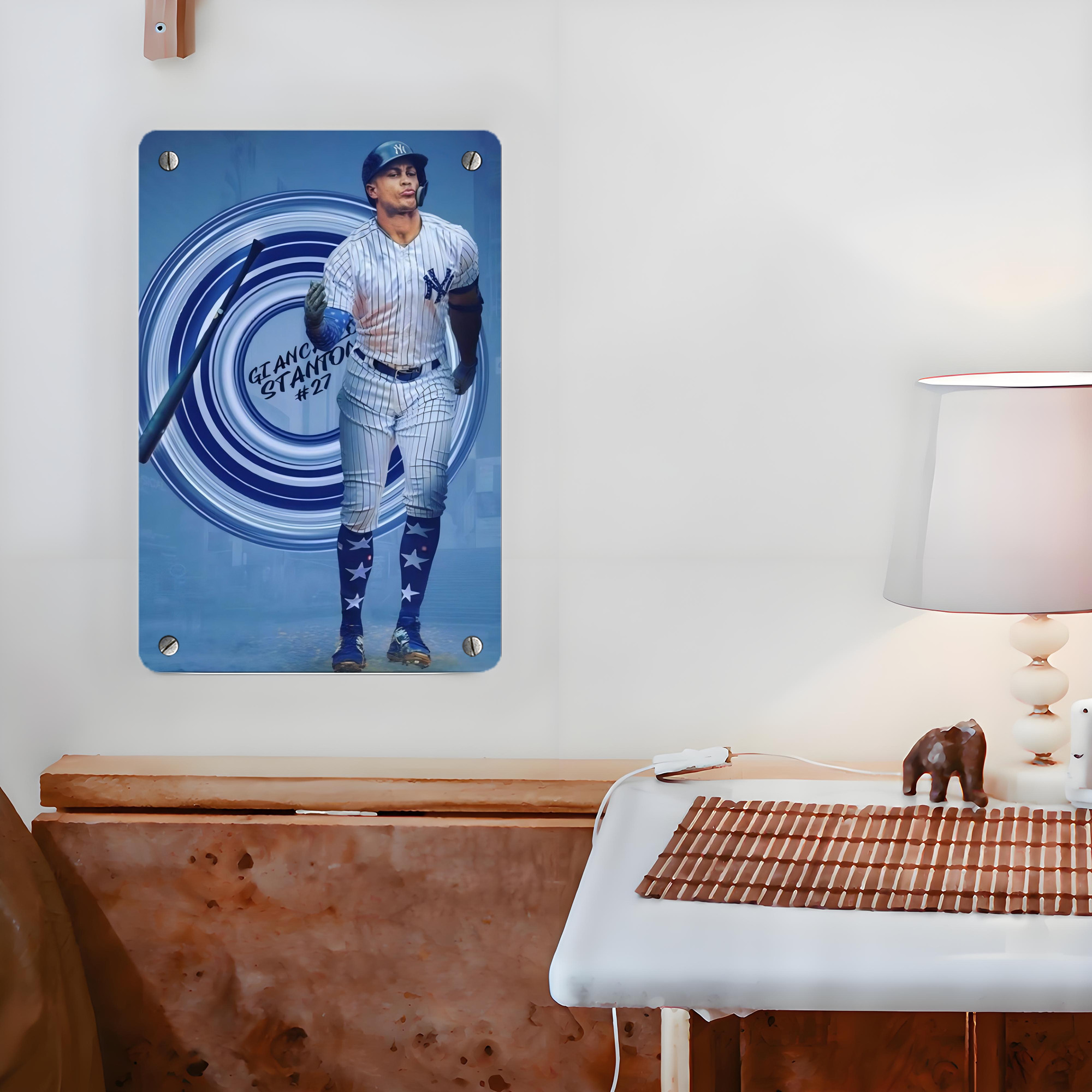 Giancarlo Stanton 16 Metal Tin Sign 8x12inch - High-Quality Full-Print Decorative Wall Art, Durable Rust-Resistant Metal Plaque For Living Room, Bedroom, Kitchen, Office, Bar Décor