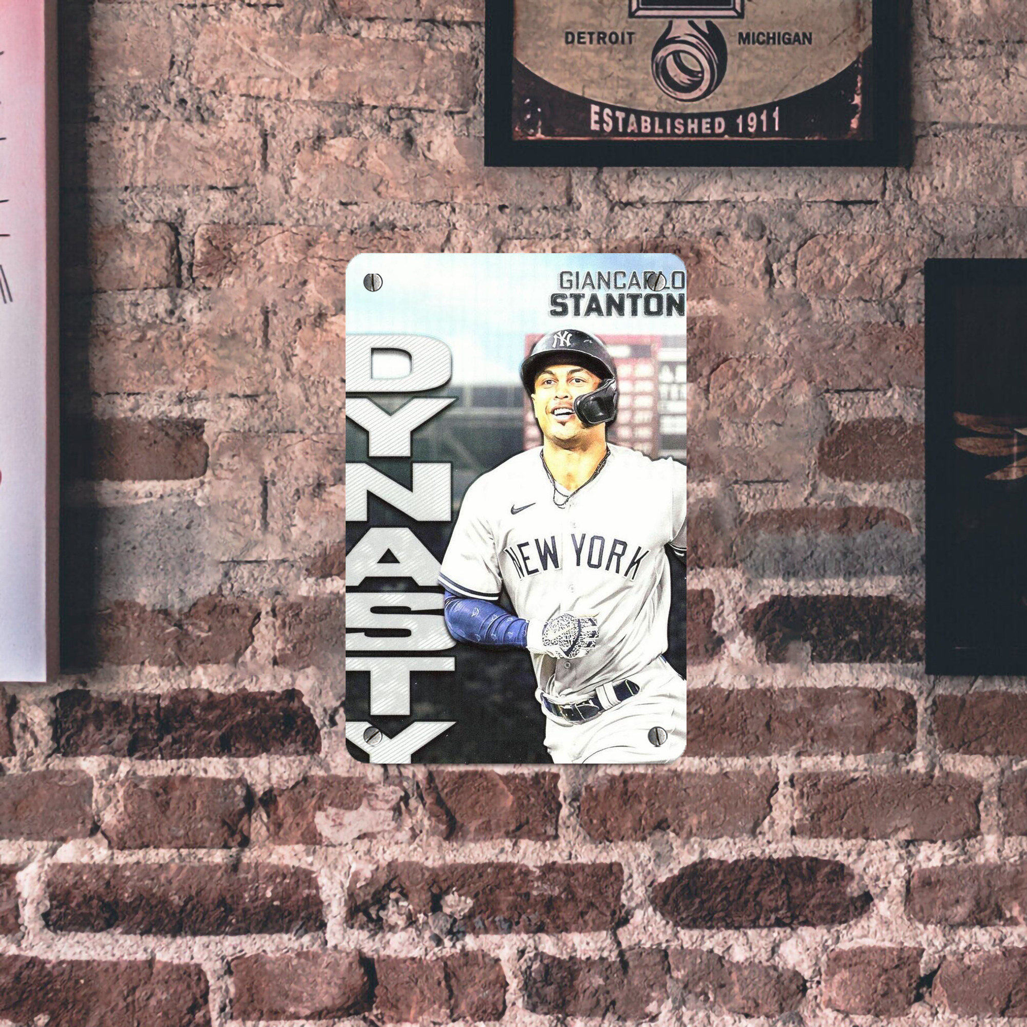 Giancarlo Stanton 21 Metal Tin Sign 8x12inch - High-Quality Full-Print Decorative Wall Art, Durable Rust-Resistant Metal Plaque For Living Room, Bedroom, Kitchen, Office, Bar Décor
