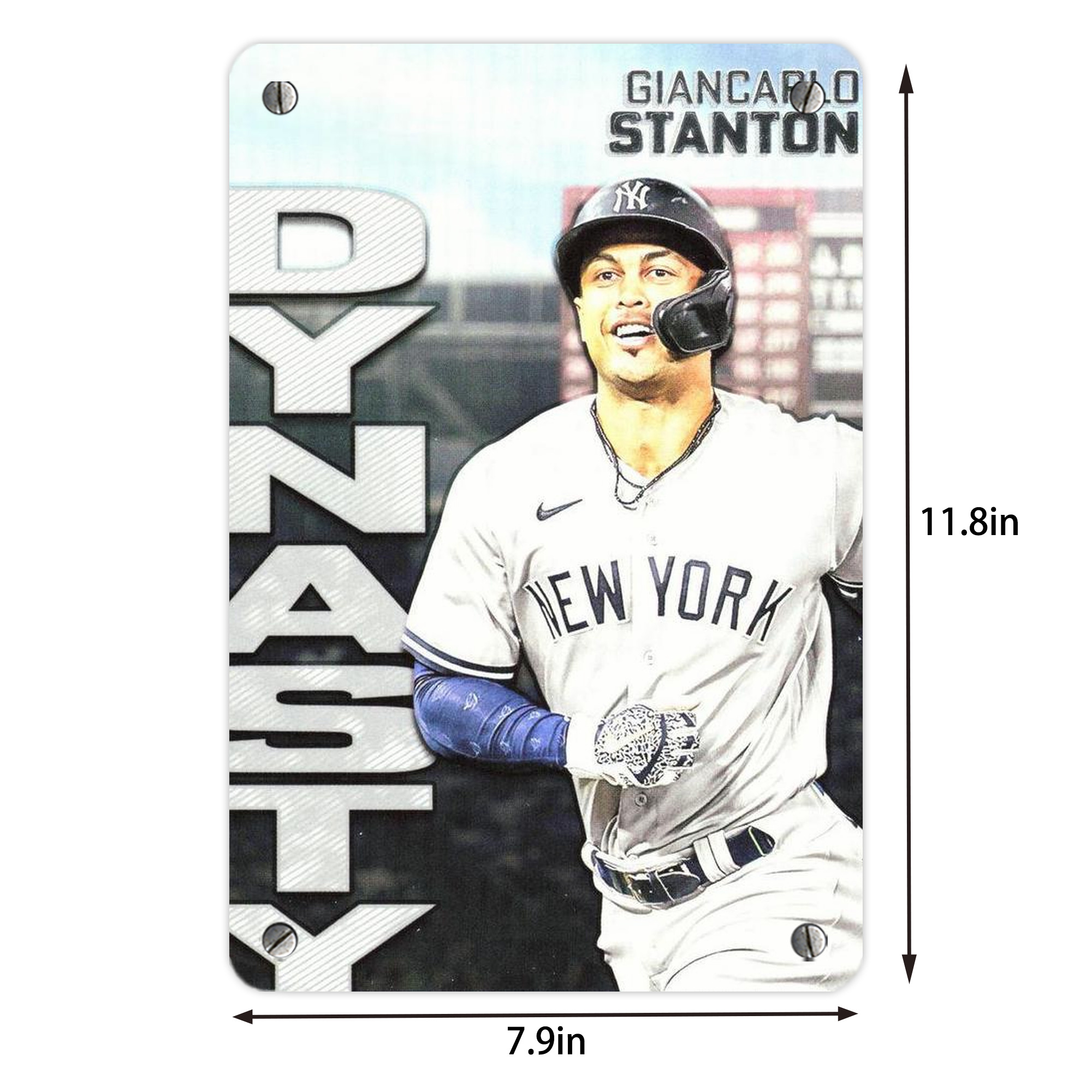 Giancarlo Stanton 21 Metal Tin Sign 8x12inch - High-Quality Full-Print Decorative Wall Art, Durable Rust-Resistant Metal Plaque For Living Room, Bedroom, Kitchen, Office, Bar Décor