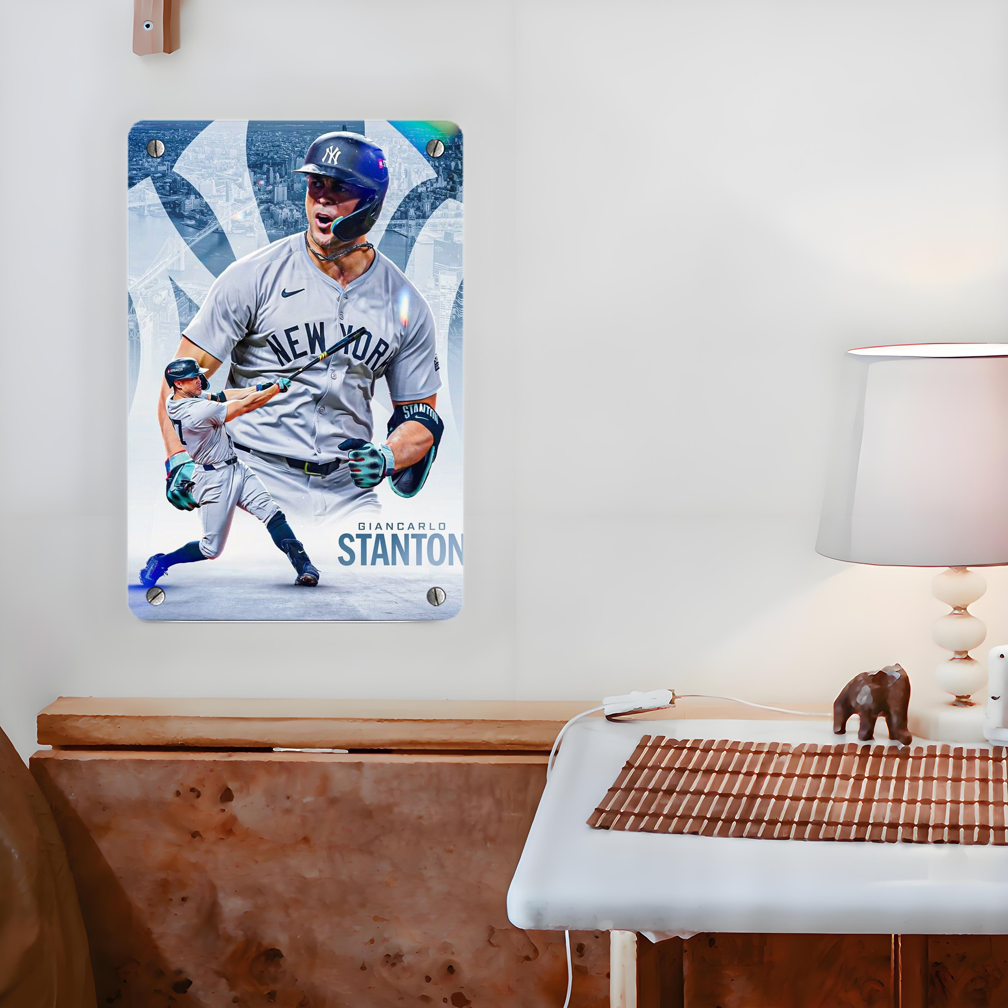 Giancarlo Stanton 24 Metal Tin Sign 8x12inch - High-Quality Full-Print Decorative Wall Art, Durable Rust-Resistant Metal Plaque For Living Room, Bedroom, Kitchen, Office, Bar Décor