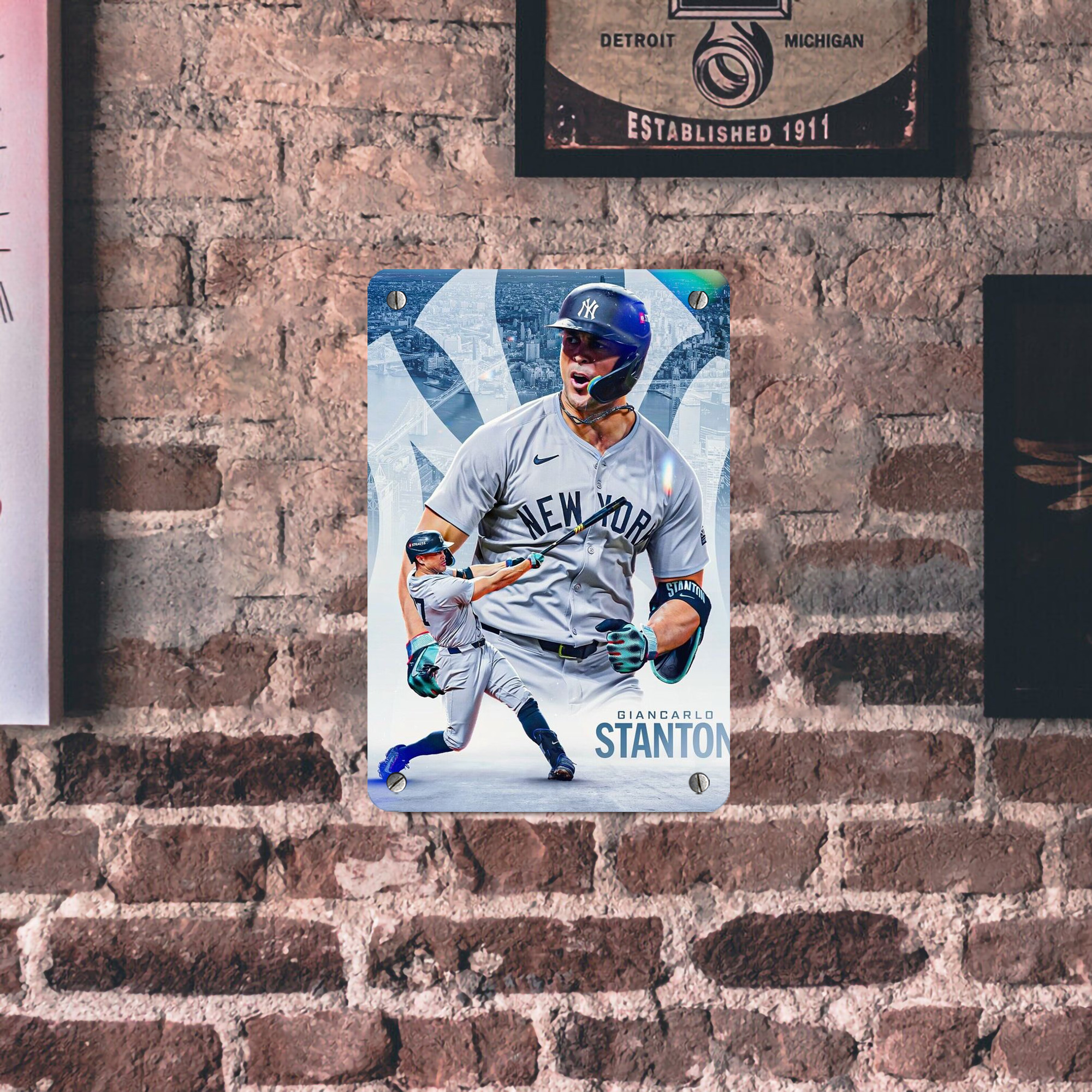 Giancarlo Stanton 24 Metal Tin Sign 8x12inch - High-Quality Full-Print Decorative Wall Art, Durable Rust-Resistant Metal Plaque For Living Room, Bedroom, Kitchen, Office, Bar Décor