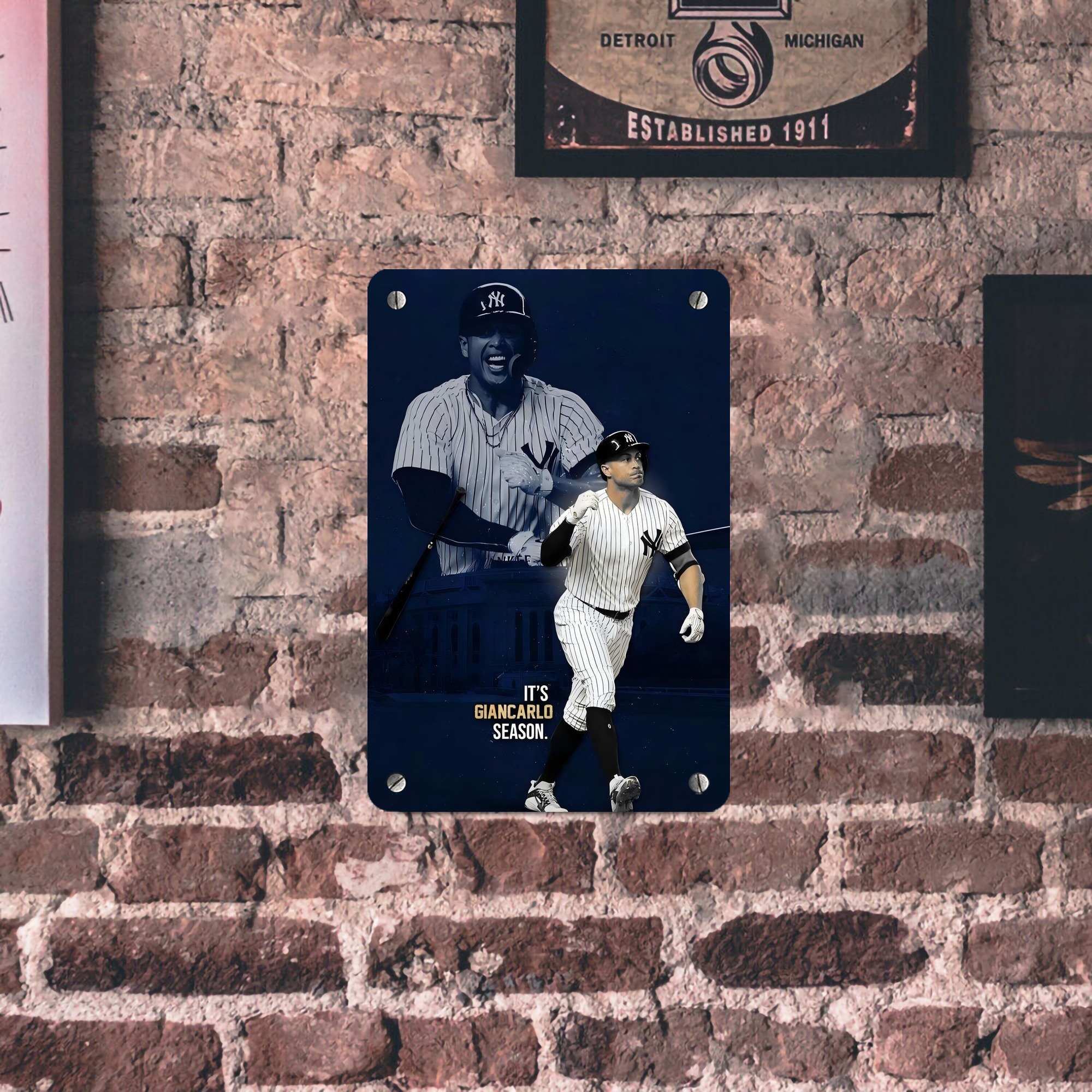 Giancarlo Stanton 29 Metal Tin Sign 8x12inch - High-Quality Full-Print Decorative Wall Art, Durable Rust-Resistant Metal Plaque For Living Room, Bedroom, Kitchen, Office, Bar Décor