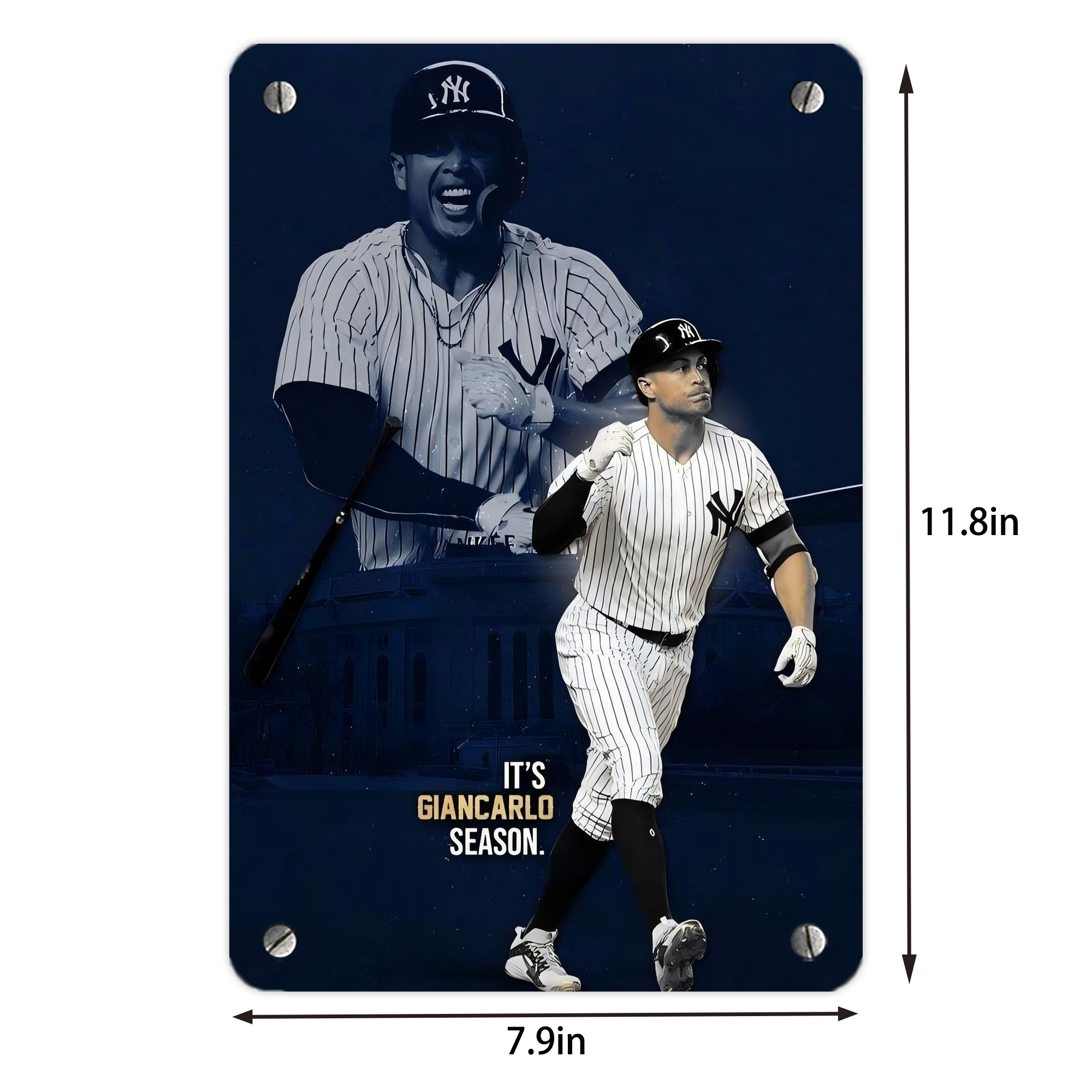 Giancarlo Stanton 29 Metal Tin Sign 8x12inch - High-Quality Full-Print Decorative Wall Art, Durable Rust-Resistant Metal Plaque For Living Room, Bedroom, Kitchen, Office, Bar Décor