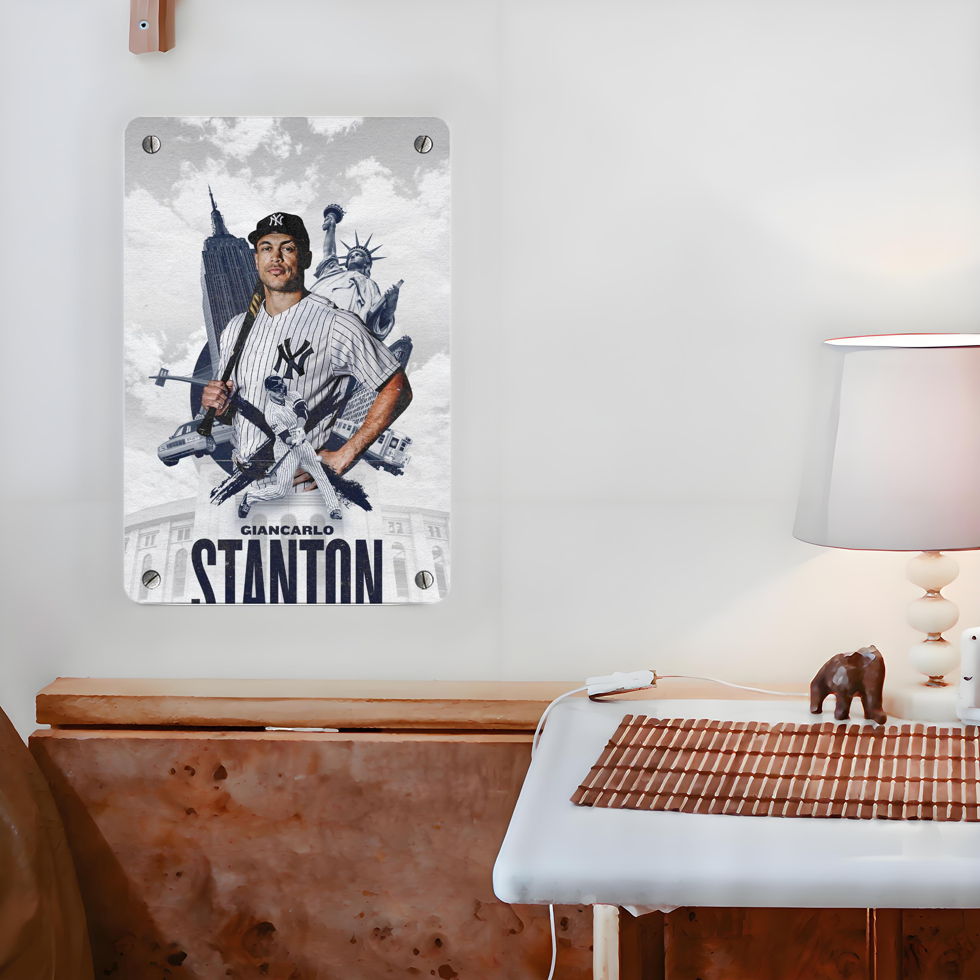 Giancarlo Stanton 23 Metal Tin Sign 8x12inch - High-Quality Full-Print Decorative Wall Art, Durable Rust-Resistant Metal Plaque For Living Room, Bedroom, Kitchen, Office, Bar Décor