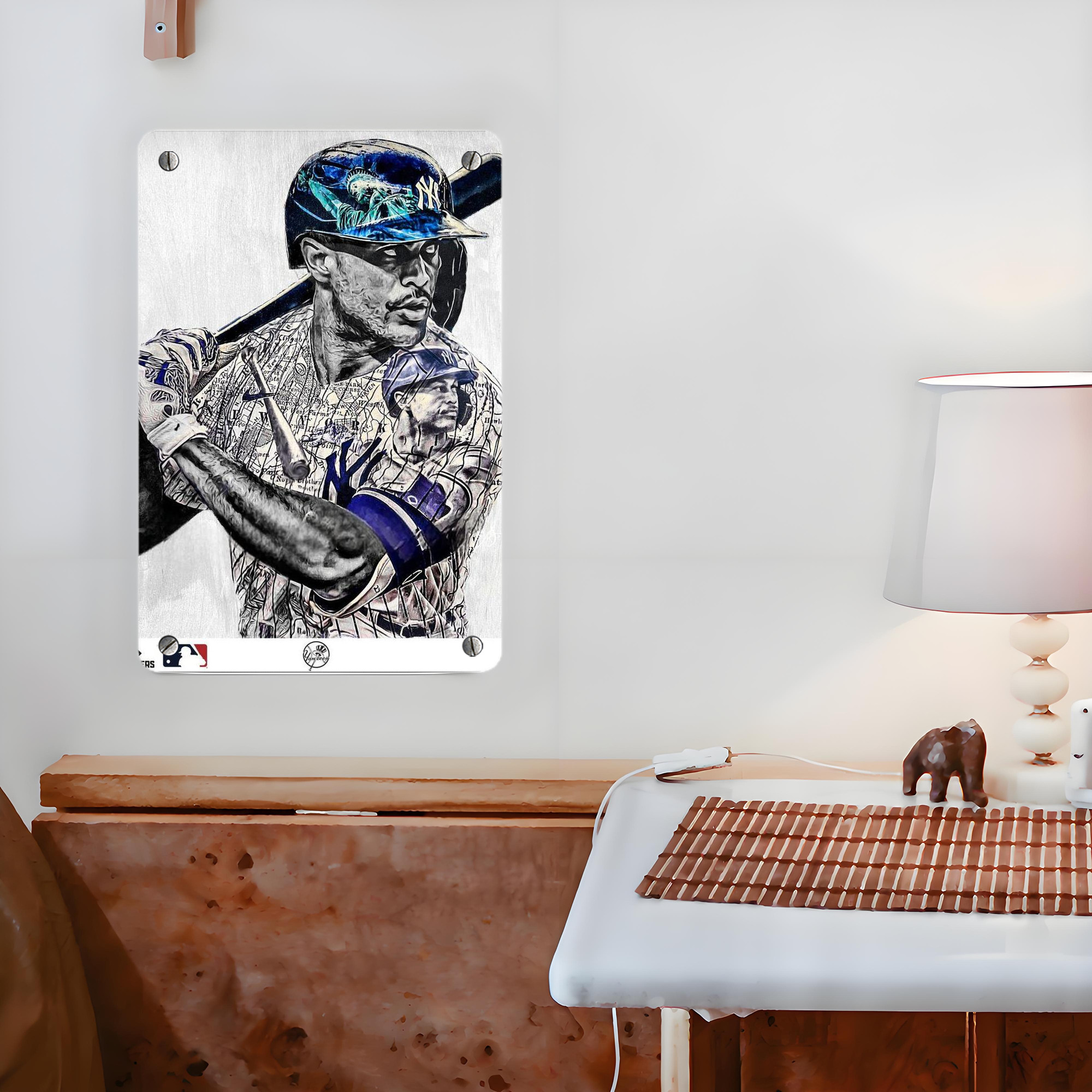 Giancarlo Stanton 28 Metal Tin Sign 8x12inch - High-Quality Full-Print Decorative Wall Art, Durable Rust-Resistant Metal Plaque For Living Room, Bedroom, Kitchen, Office, Bar Décor