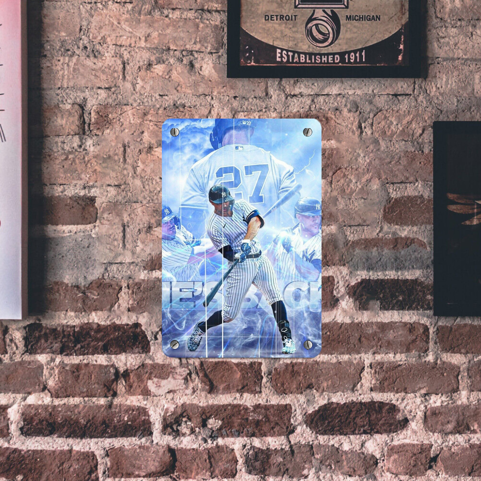 Giancarlo Stanton 26 Metal Tin Sign 8x12inch - High-Quality Full-Print Decorative Wall Art, Durable Rust-Resistant Metal Plaque For Living Room, Bedroom, Kitchen, Office, Bar Décor