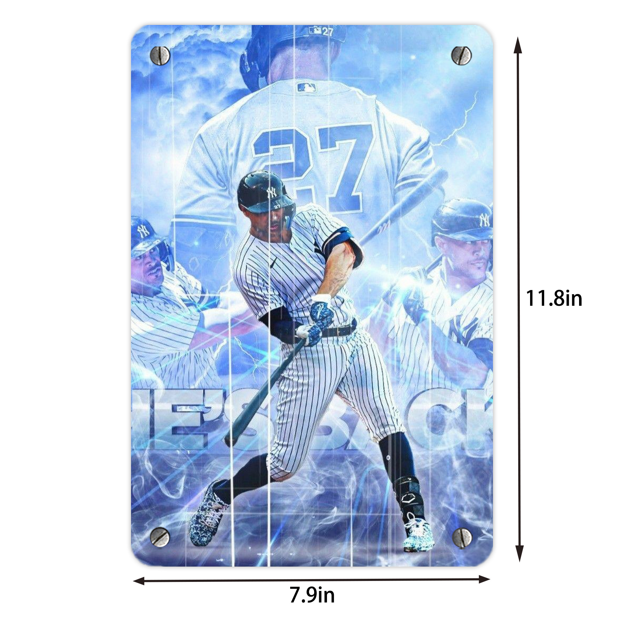 Giancarlo Stanton 26 Metal Tin Sign 8x12inch - High-Quality Full-Print Decorative Wall Art, Durable Rust-Resistant Metal Plaque For Living Room, Bedroom, Kitchen, Office, Bar Décor