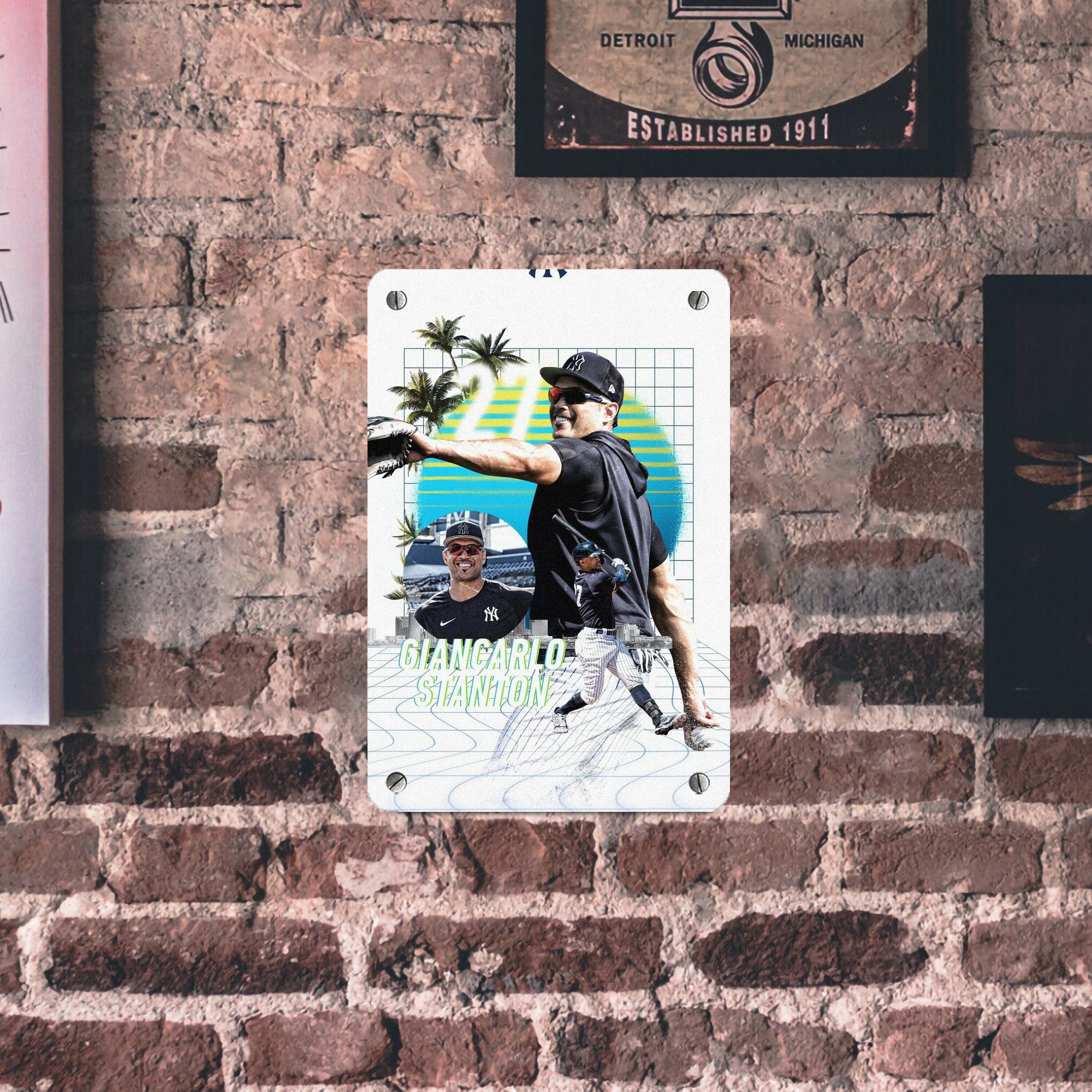 Giancarlo Stanton 30 Metal Tin Sign 8x12inch - High-Quality Full-Print Decorative Wall Art, Durable Rust-Resistant Metal Plaque For Living Room, Bedroom, Kitchen, Office, Bar Décor