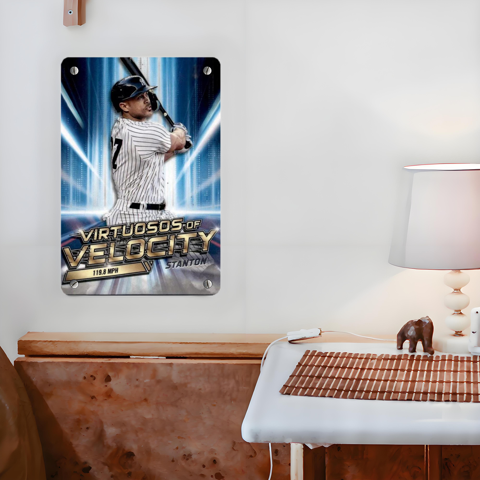 Giancarlo Stanton 33 Metal Tin Sign 8x12inch - High-Quality Full-Print Decorative Wall Art, Durable Rust-Resistant Metal Plaque For Living Room, Bedroom, Kitchen, Office, Bar Décor