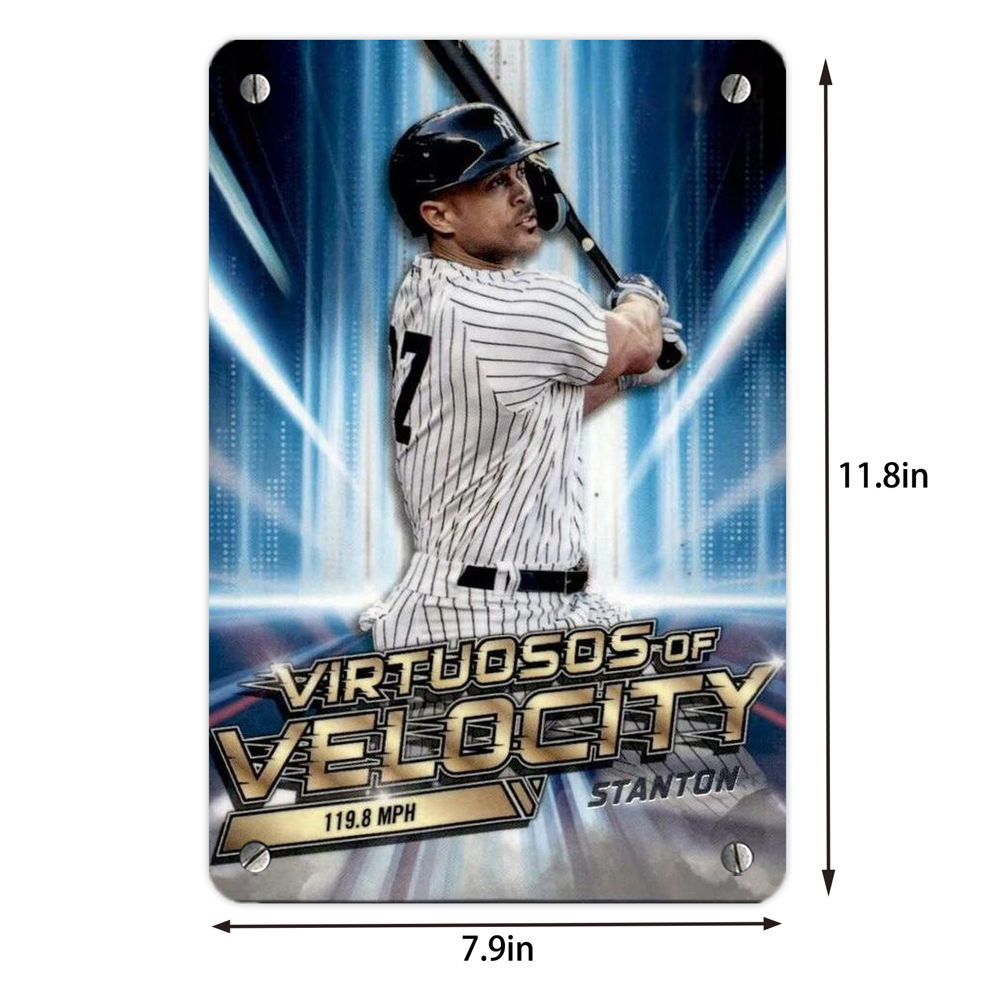 Giancarlo Stanton 33 Metal Tin Sign 8x12inch - High-Quality Full-Print Decorative Wall Art, Durable Rust-Resistant Metal Plaque For Living Room, Bedroom, Kitchen, Office, Bar Décor