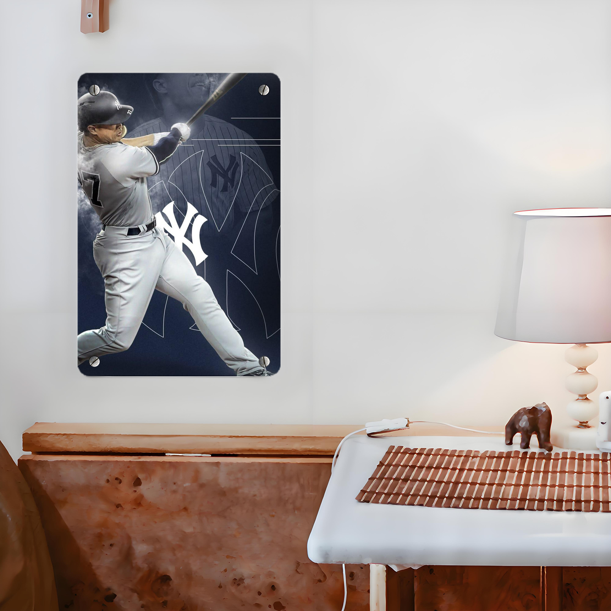 Giancarlo Stanton 27 Metal Tin Sign 8x12inch - High-Quality Full-Print Decorative Wall Art, Durable Rust-Resistant Metal Plaque For Living Room, Bedroom, Kitchen, Office, Bar Décor