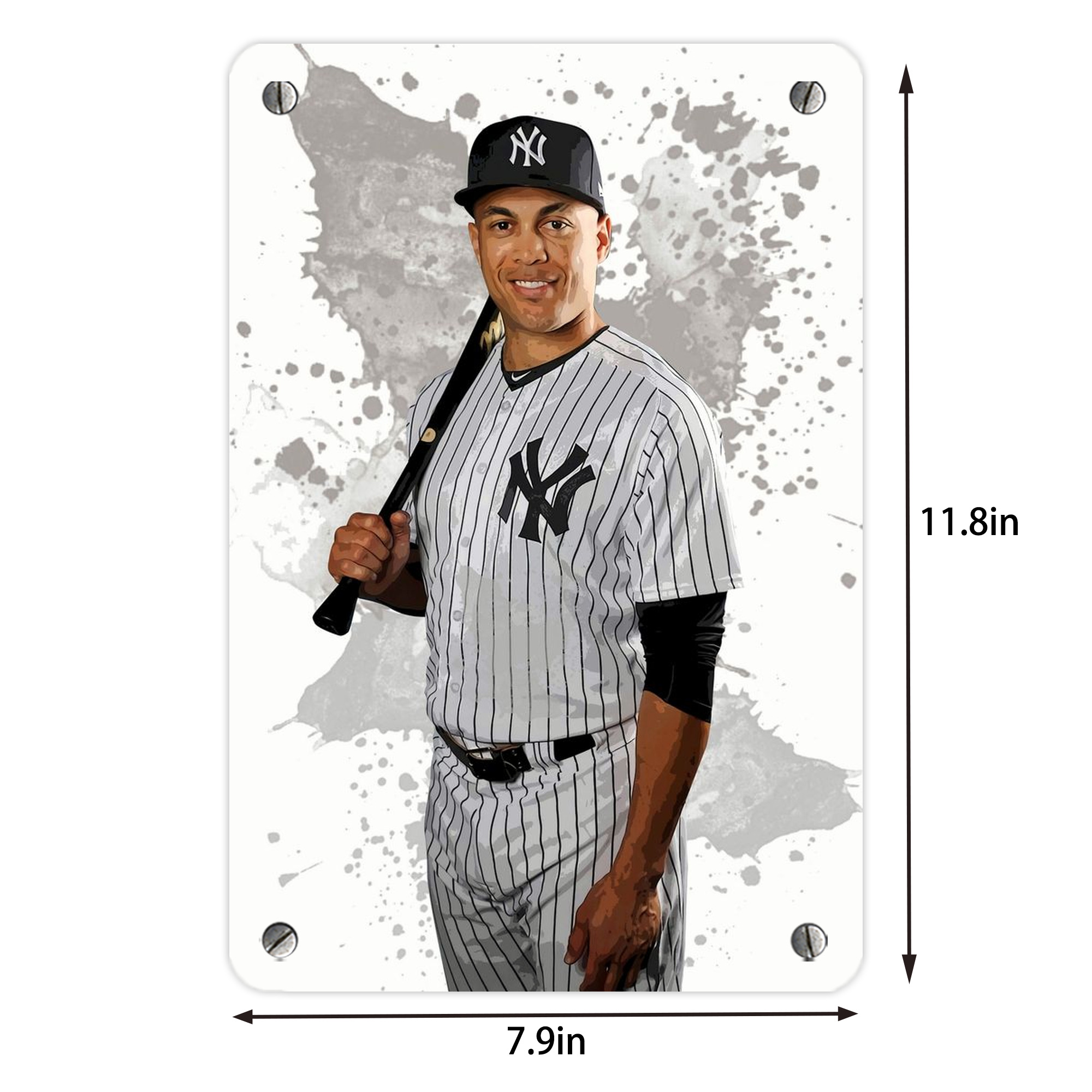 Giancarlo Stanton 32 Metal Tin Sign 8x12inch - High-Quality Full-Print Decorative Wall Art, Durable Rust-Resistant Metal Plaque For Living Room, Bedroom, Kitchen, Office, Bar Décor