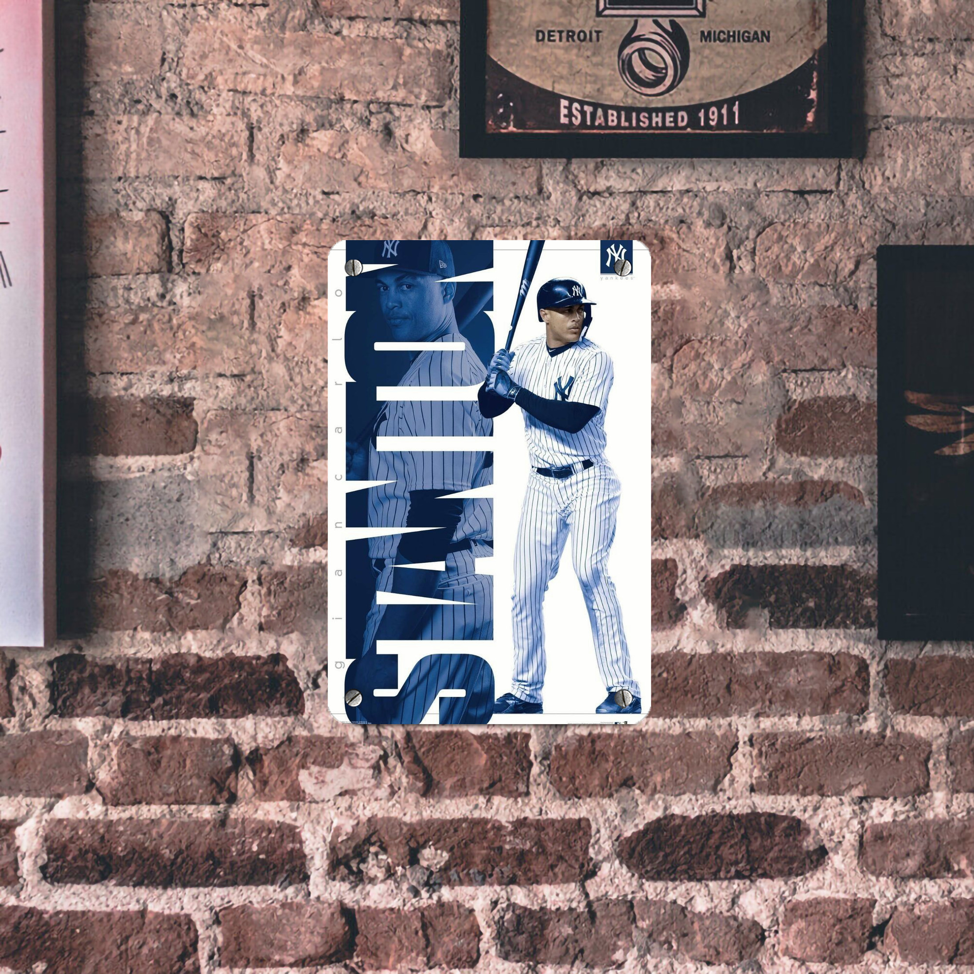 Giancarlo Stanton 34 Metal Tin Sign 8x12inch - High-Quality Full-Print Decorative Wall Art, Durable Rust-Resistant Metal Plaque For Living Room, Bedroom, Kitchen, Office, Bar Décor