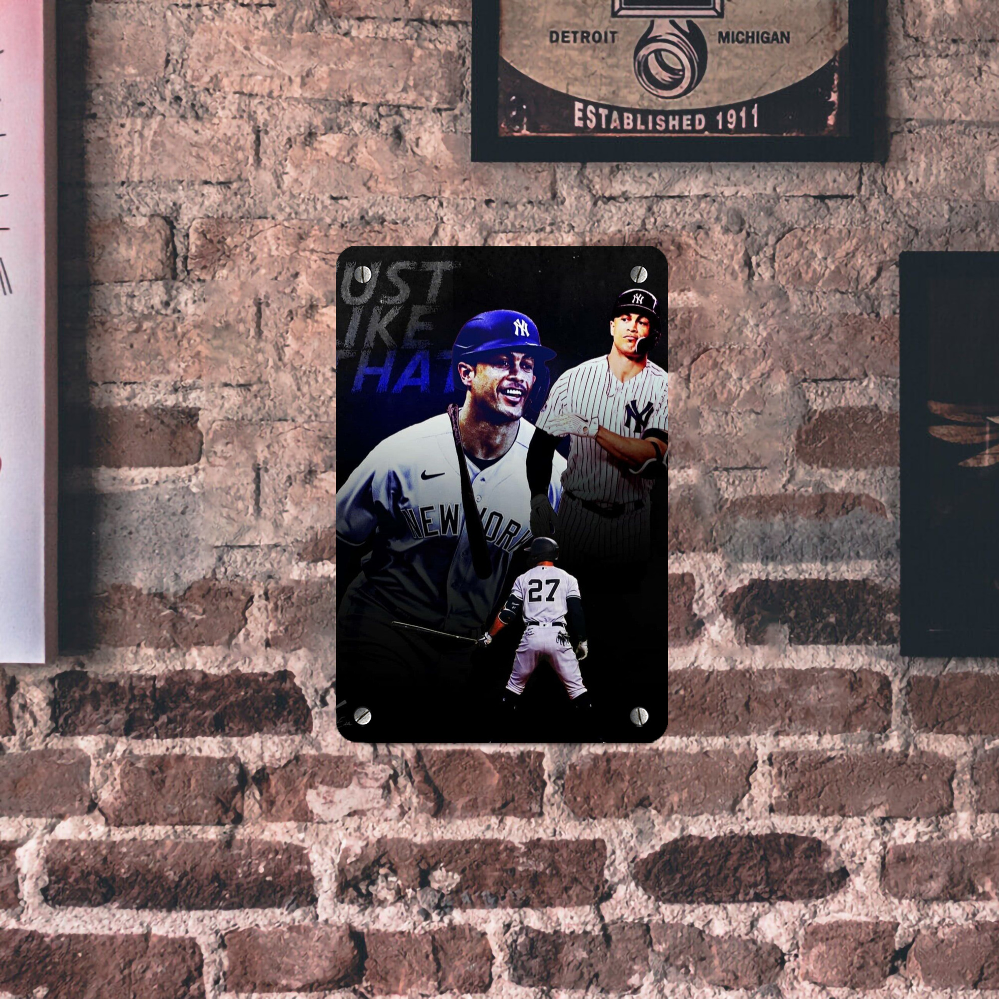 Giancarlo Stanton 36 Metal Tin Sign 8x12inch - High-Quality Full-Print Decorative Wall Art, Durable Rust-Resistant Metal Plaque For Living Room, Bedroom, Kitchen, Office, Bar Décor