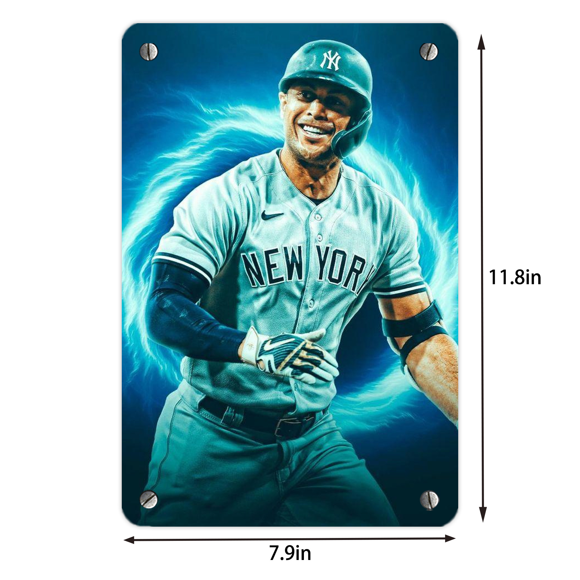 Giancarlo Stanton 35 Metal Tin Sign 8x12inch - High-Quality Full-Print Decorative Wall Art, Durable Rust-Resistant Metal Plaque For Living Room, Bedroom, Kitchen, Office, Bar Décor