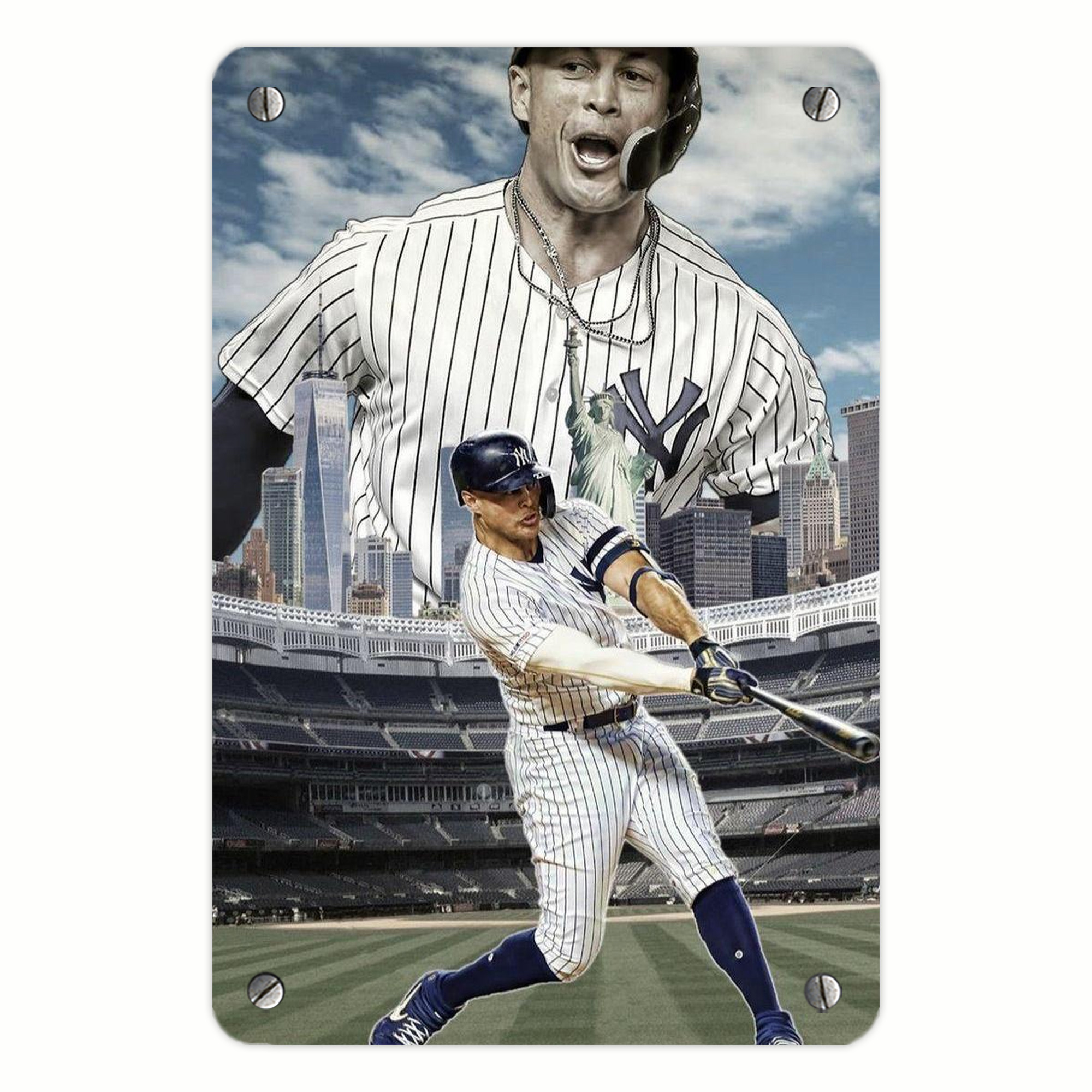 Giancarlo Stanton 14 Metal Tin Sign 8x12inch - High-Quality Full-Print Decorative Wall Art, Durable Rust-Resistant Metal Plaque For Living Room, Bedroom, Kitchen, Office, Bar Décor