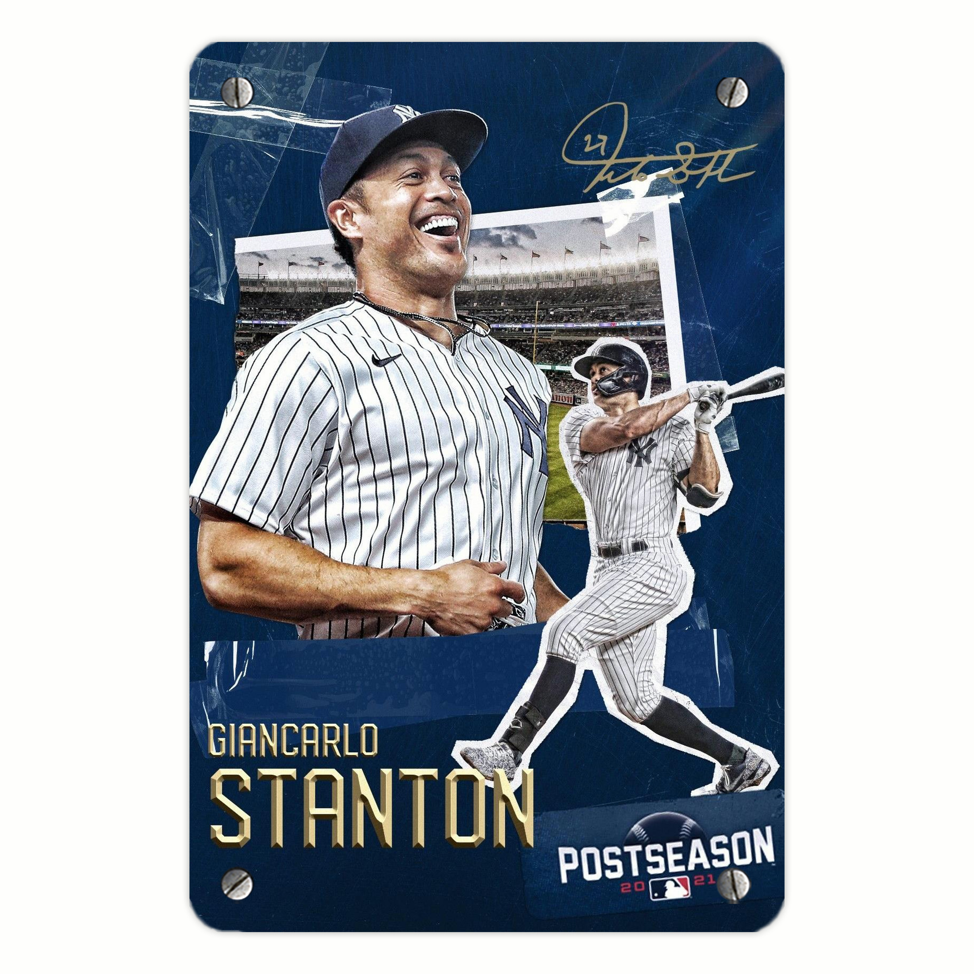 Giancarlo Stanton 18 Metal Tin Sign 8x12inch - High-Quality Full-Print Decorative Wall Art, Durable Rust-Resistant Metal Plaque For Living Room, Bedroom, Kitchen, Office, Bar Décor