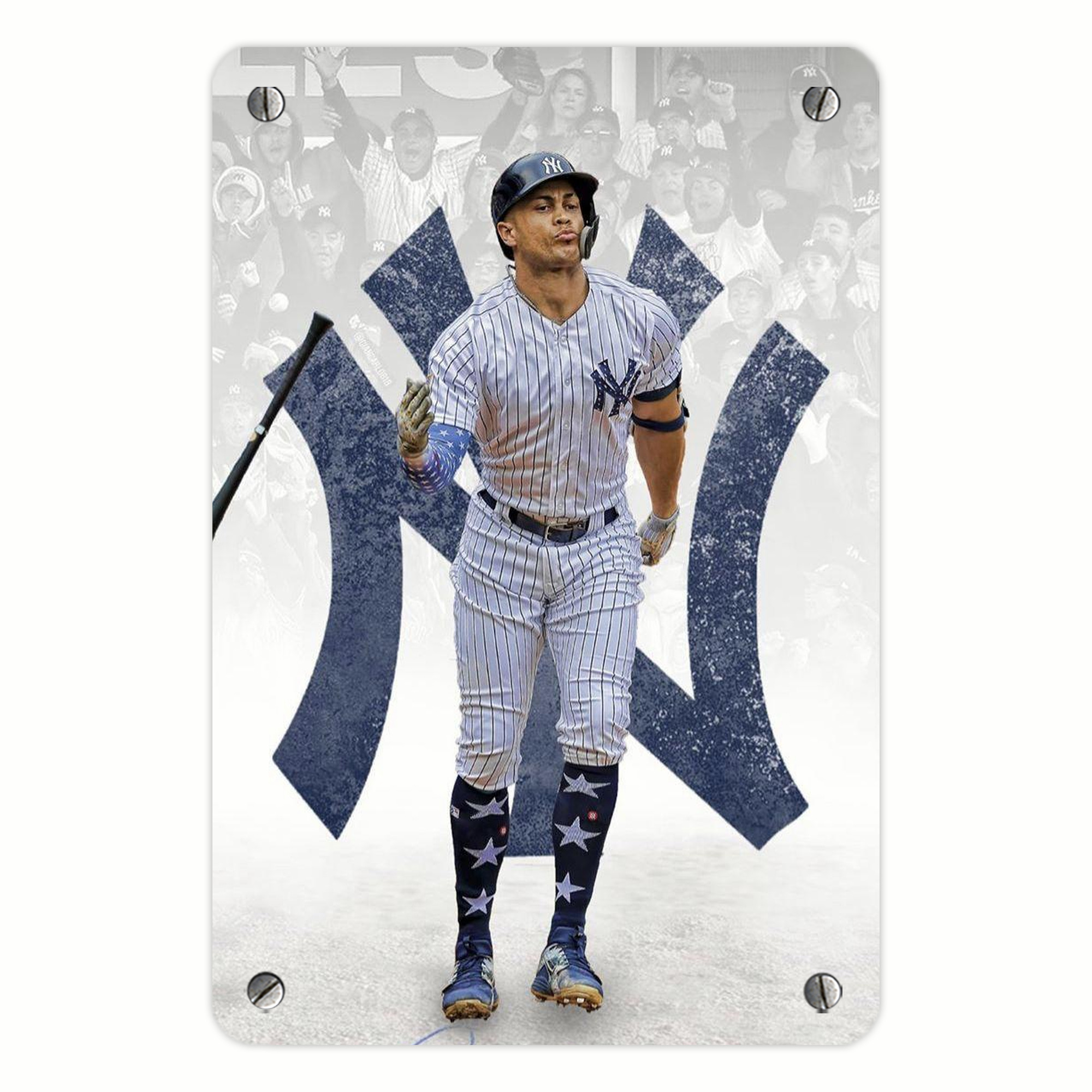 Giancarlo Stanton 15 Metal Tin Sign 8x12inch - High-Quality Full-Print Decorative Wall Art, Durable Rust-Resistant Metal Plaque For Living Room, Bedroom, Kitchen, Office, Bar Décor
