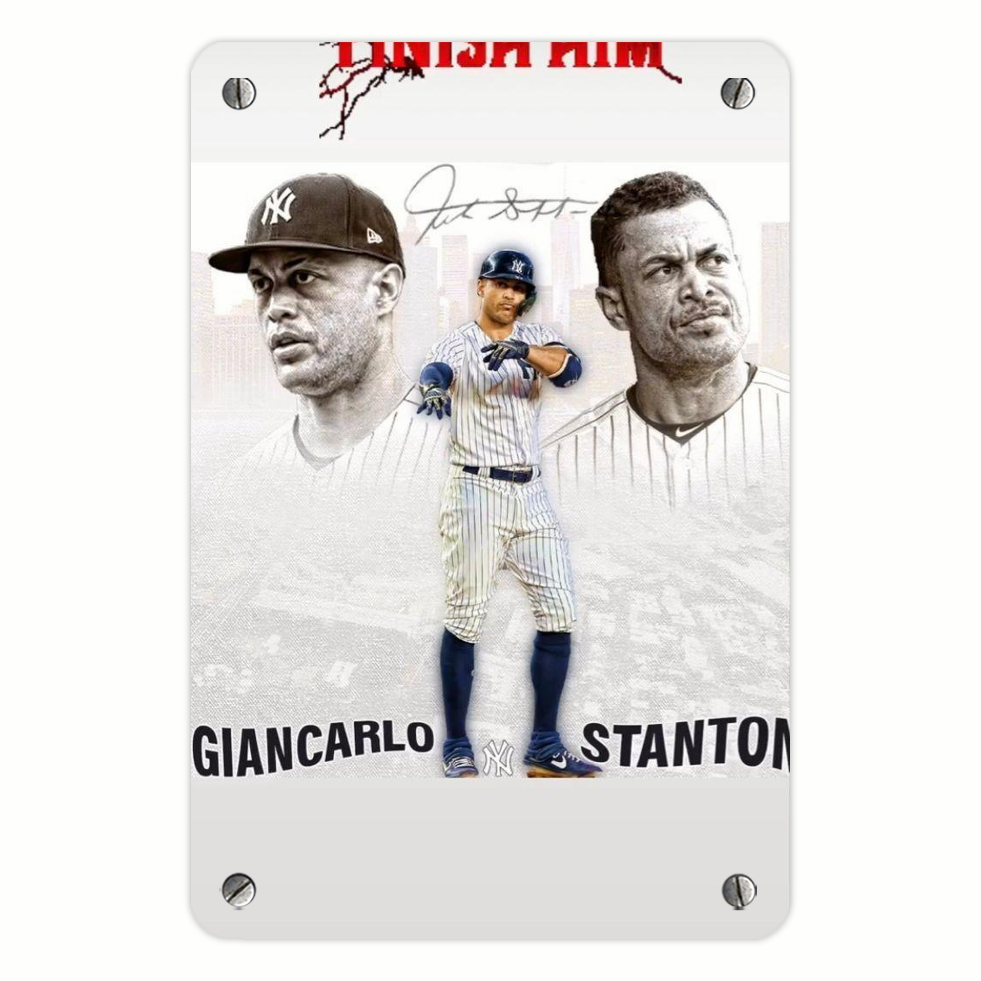 Giancarlo Stanton 11 Metal Tin Sign 8x12inch - High-Quality Full-Print Decorative Wall Art, Durable Rust-Resistant Metal Plaque For Living Room, Bedroom, Kitchen, Office, Bar Décor