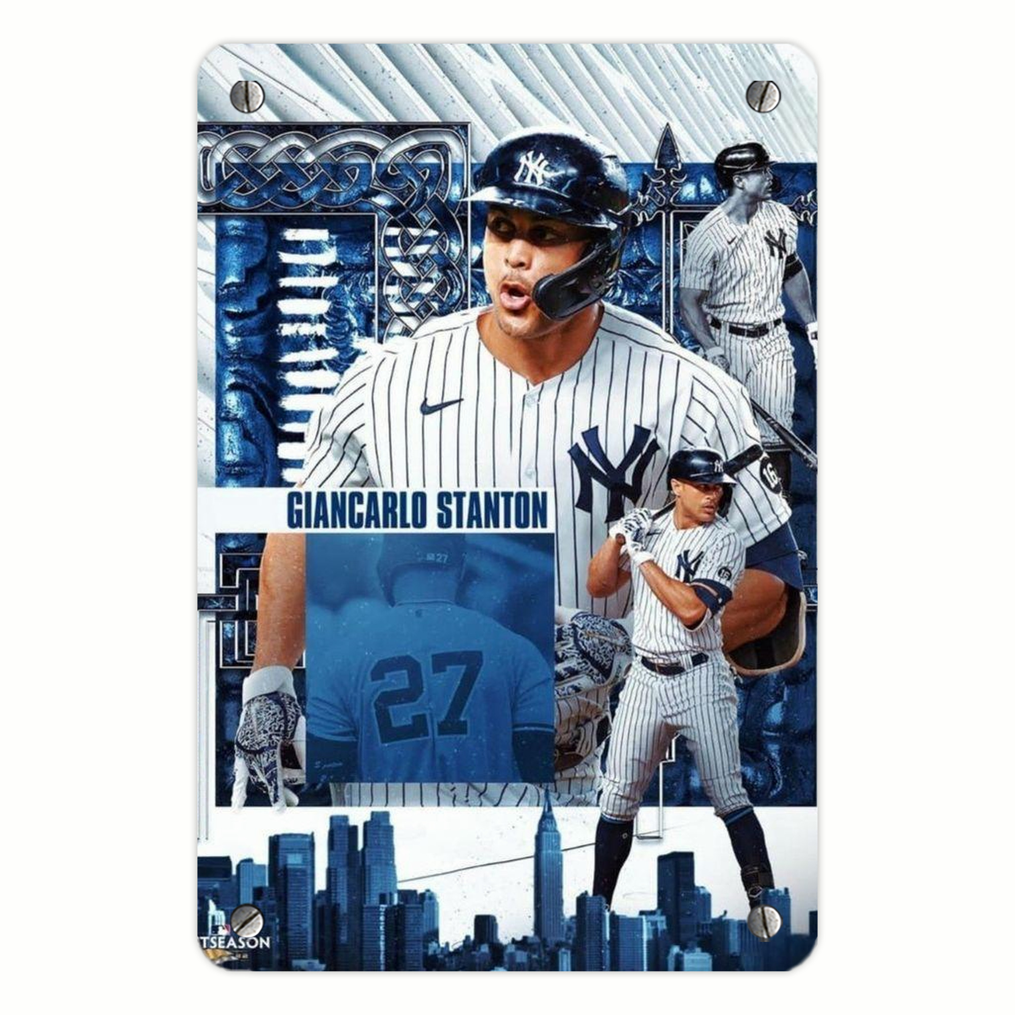 Giancarlo Stanton 17 Metal Tin Sign 8x12inch - High-Quality Full-Print Decorative Wall Art, Durable Rust-Resistant Metal Plaque For Living Room, Bedroom, Kitchen, Office, Bar Décor