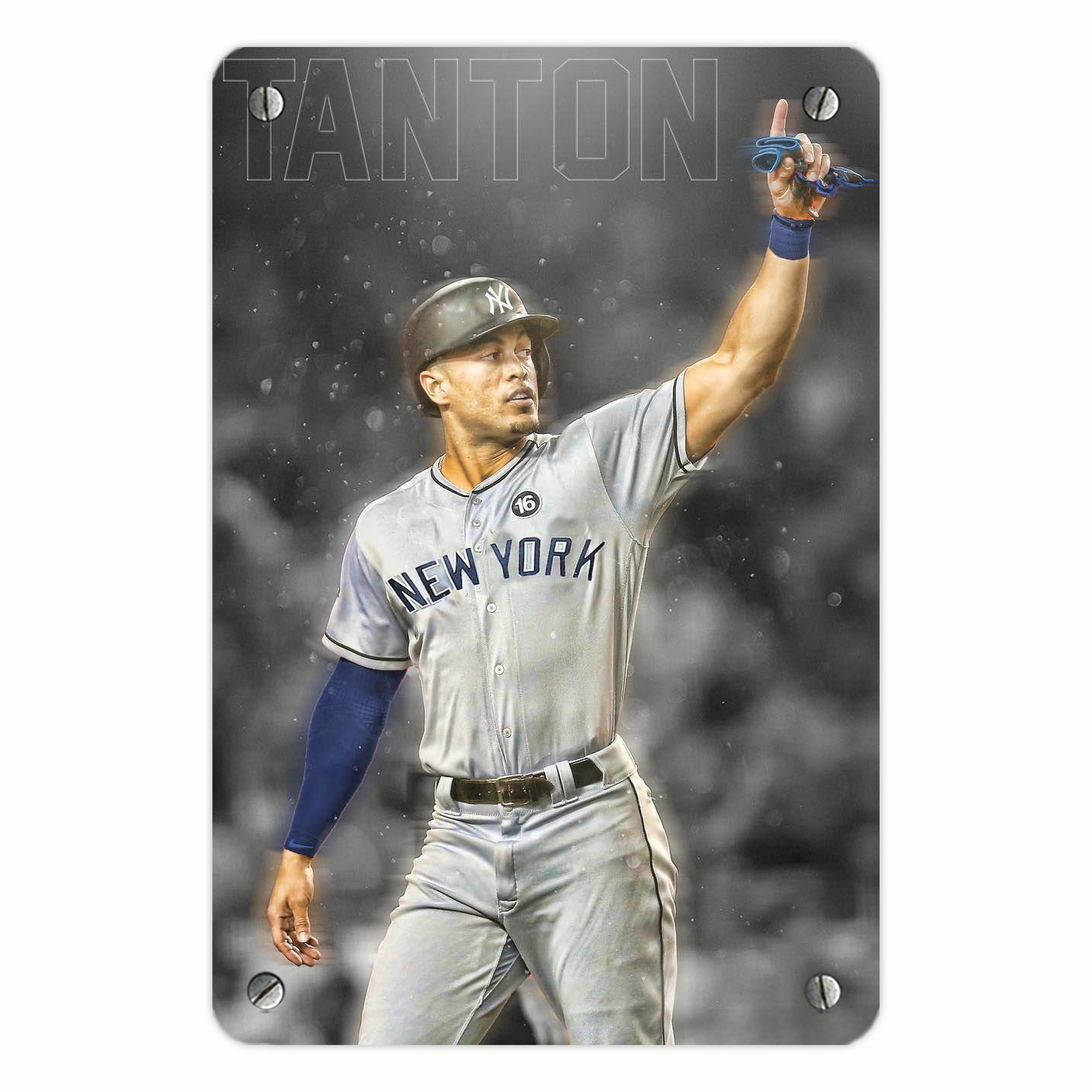 Giancarlo Stanton 25 Metal Tin Sign 8x12inch - High-Quality Full-Print Decorative Wall Art, Durable Rust-Resistant Metal Plaque For Living Room, Bedroom, Kitchen, Office, Bar Décor
