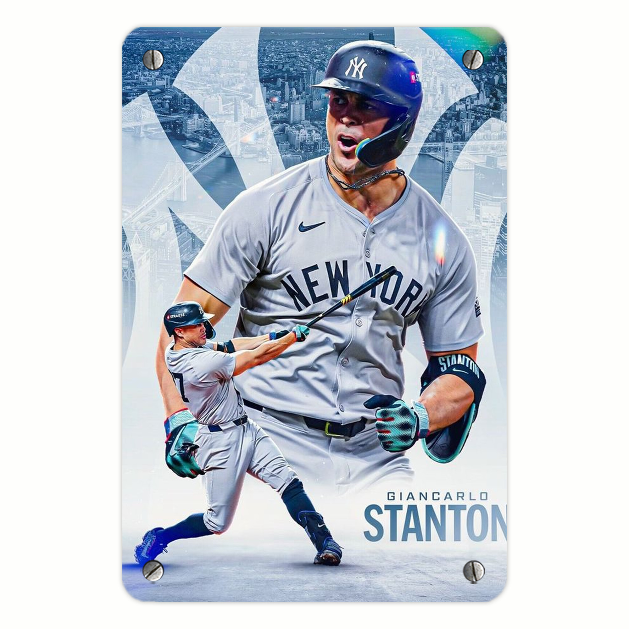 Giancarlo Stanton 24 Metal Tin Sign 8x12inch - High-Quality Full-Print Decorative Wall Art, Durable Rust-Resistant Metal Plaque For Living Room, Bedroom, Kitchen, Office, Bar Décor