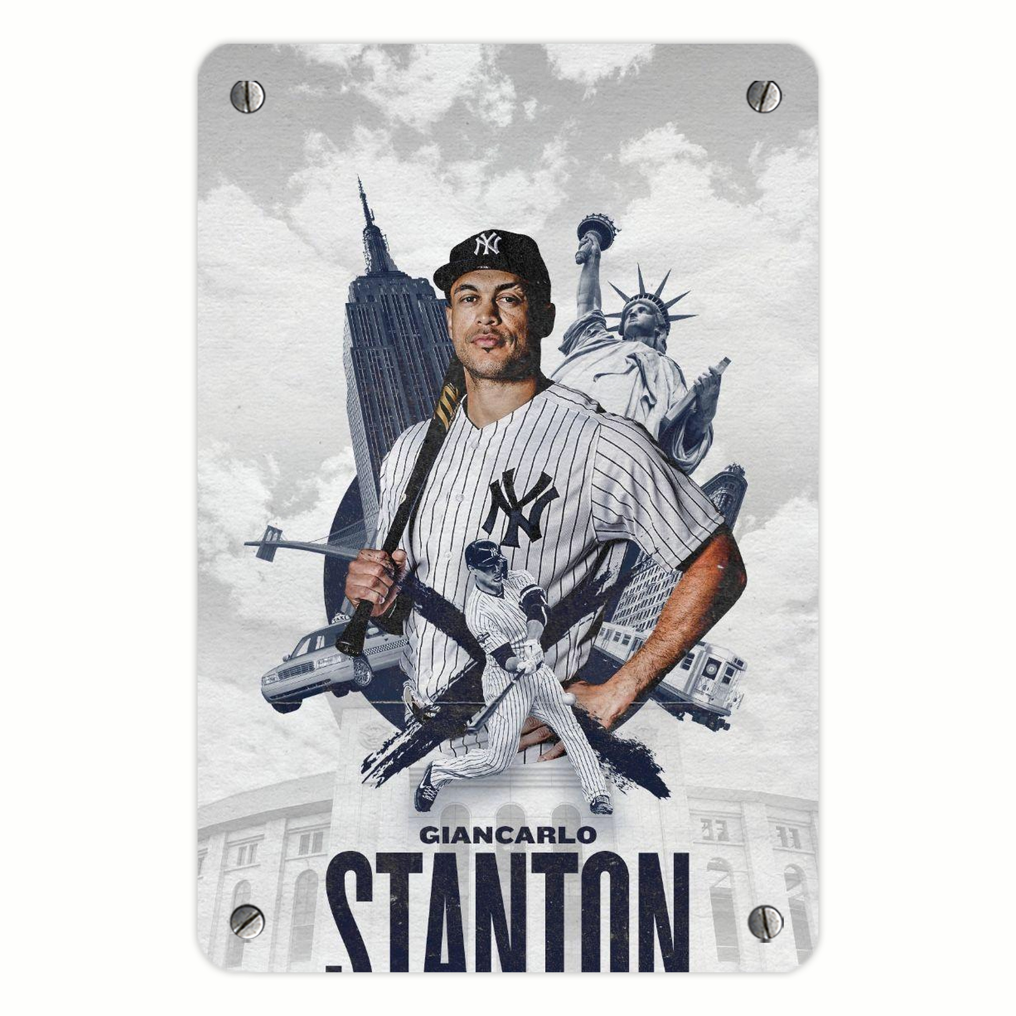 Giancarlo Stanton 23 Metal Tin Sign 8x12inch - High-Quality Full-Print Decorative Wall Art, Durable Rust-Resistant Metal Plaque For Living Room, Bedroom, Kitchen, Office, Bar Décor
