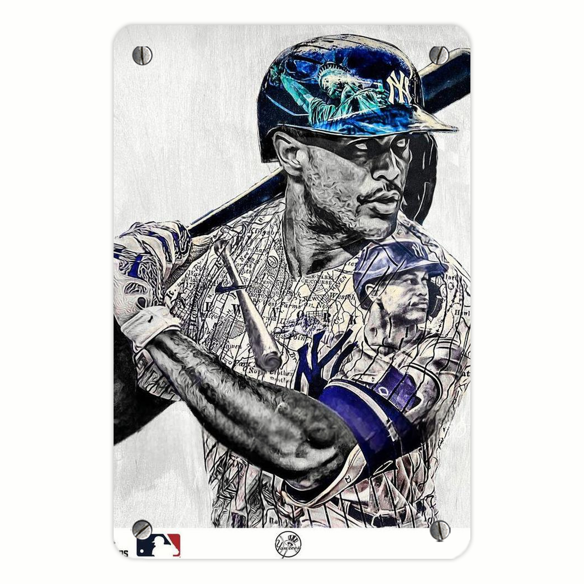 Giancarlo Stanton 28 Metal Tin Sign 8x12inch - High-Quality Full-Print Decorative Wall Art, Durable Rust-Resistant Metal Plaque For Living Room, Bedroom, Kitchen, Office, Bar Décor