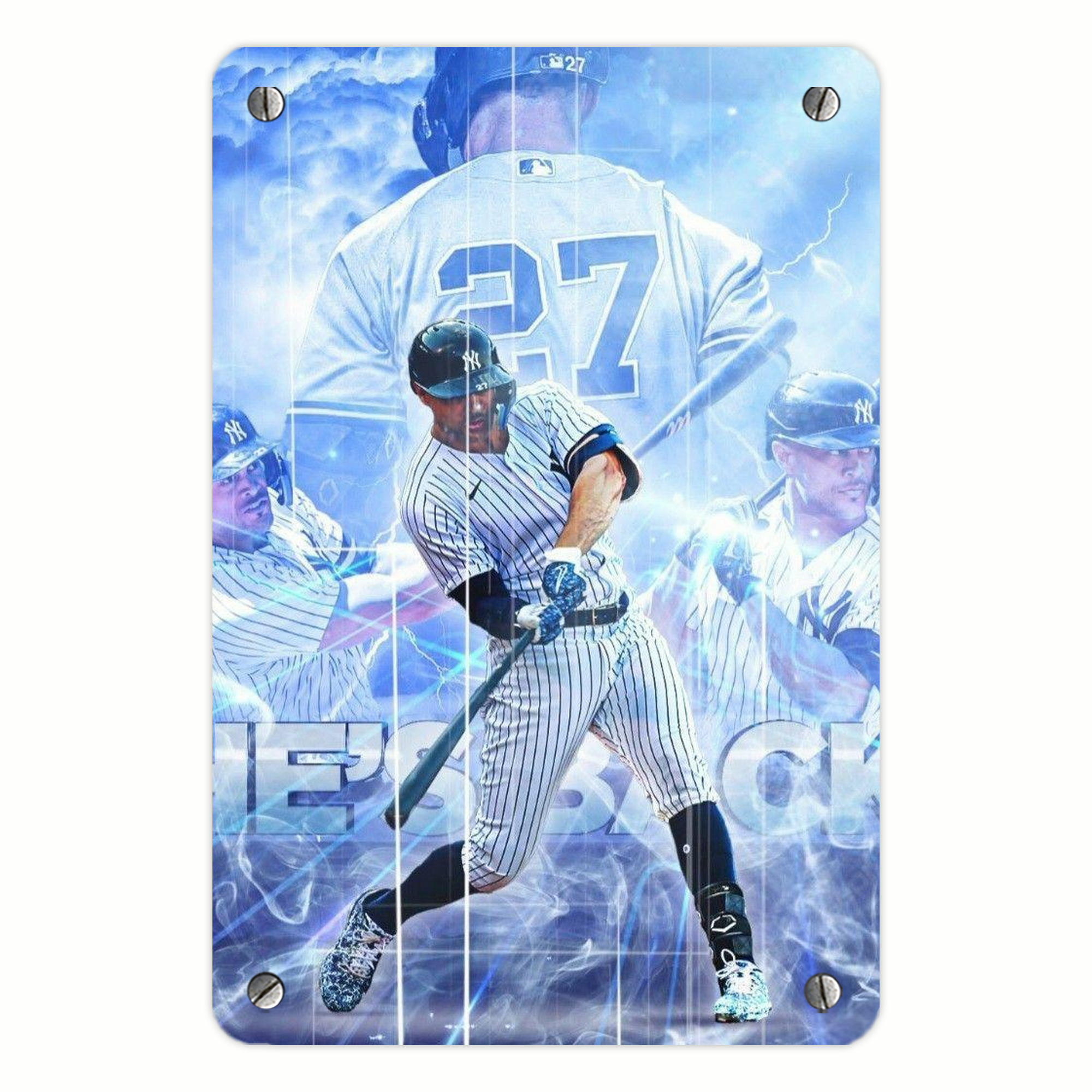 Giancarlo Stanton 26 Metal Tin Sign 8x12inch - High-Quality Full-Print Decorative Wall Art, Durable Rust-Resistant Metal Plaque For Living Room, Bedroom, Kitchen, Office, Bar Décor