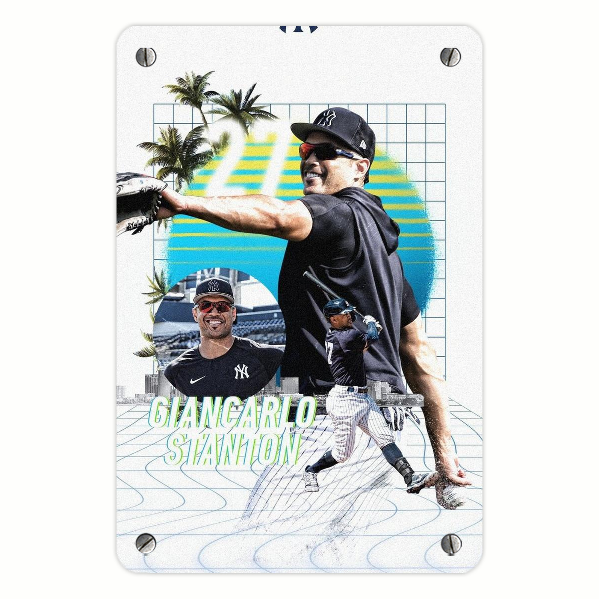 Giancarlo Stanton 30 Metal Tin Sign 8x12inch - High-Quality Full-Print Decorative Wall Art, Durable Rust-Resistant Metal Plaque For Living Room, Bedroom, Kitchen, Office, Bar Décor