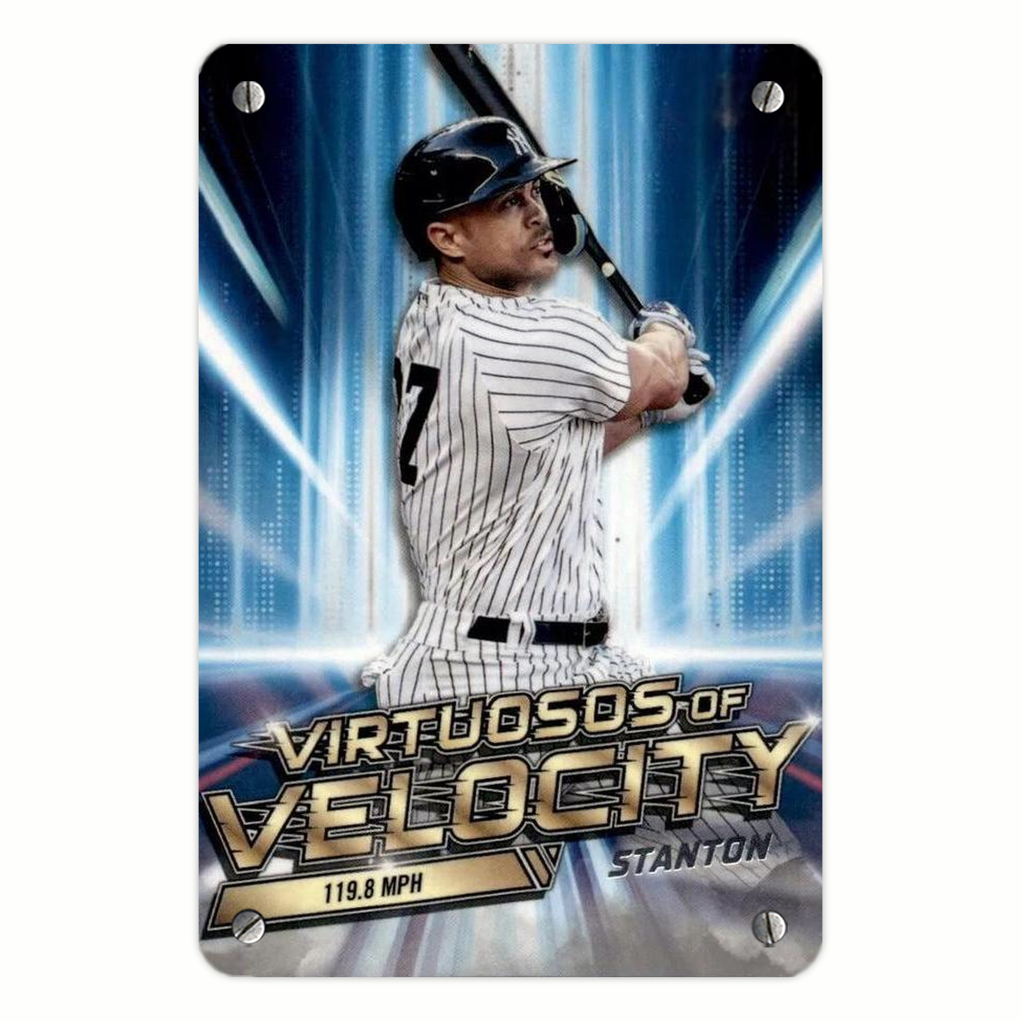 Giancarlo Stanton 33 Metal Tin Sign 8x12inch - High-Quality Full-Print Decorative Wall Art, Durable Rust-Resistant Metal Plaque For Living Room, Bedroom, Kitchen, Office, Bar Décor