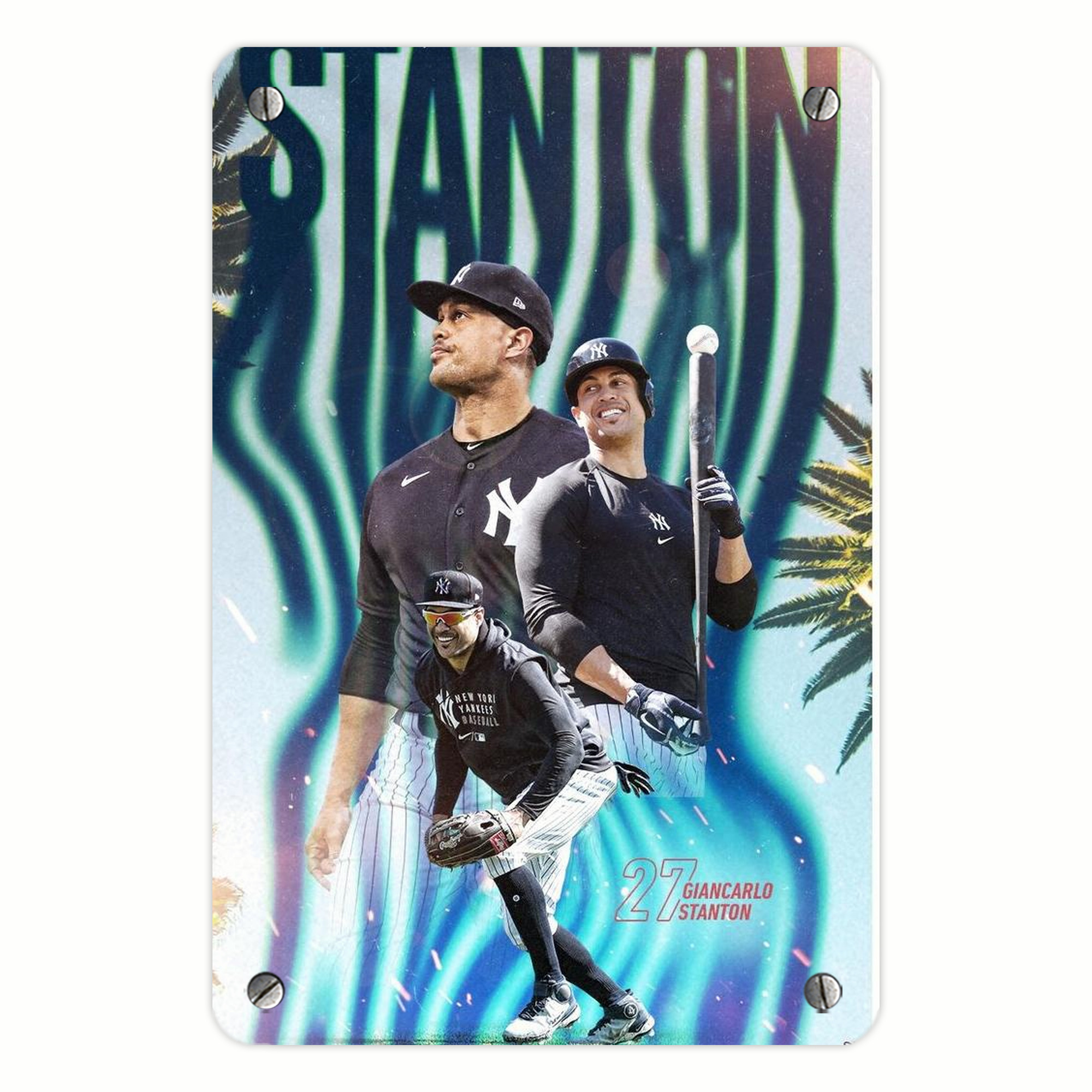 Giancarlo Stanton 31 Metal Tin Sign 8x12inch - High-Quality Full-Print Decorative Wall Art, Durable Rust-Resistant Metal Plaque For Living Room, Bedroom, Kitchen, Office, Bar Décor