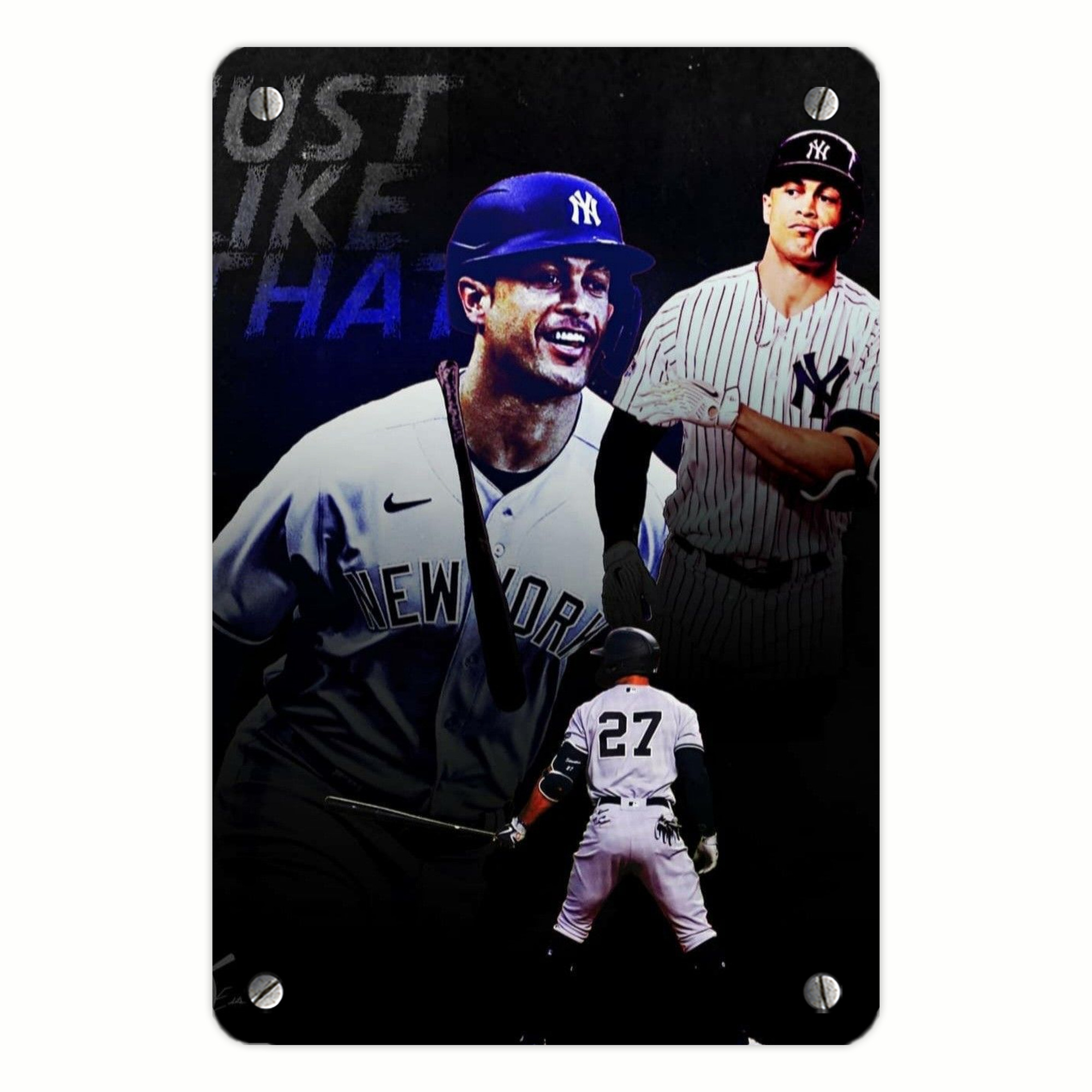 Giancarlo Stanton 36 Metal Tin Sign 8x12inch - High-Quality Full-Print Decorative Wall Art, Durable Rust-Resistant Metal Plaque For Living Room, Bedroom, Kitchen, Office, Bar Décor